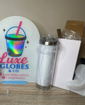 20oz Pre-drilled Sublimation Stainless Steel Snowglobe Tumbler Blank