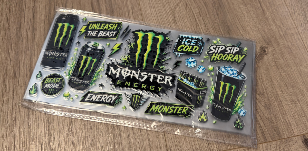 Monster energy 16oz double sided UV DTF wrap