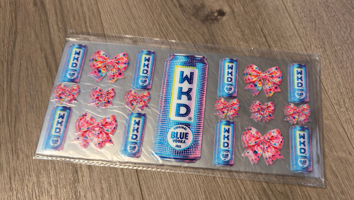 WKD blue 16oz double sided UV DTF wrap