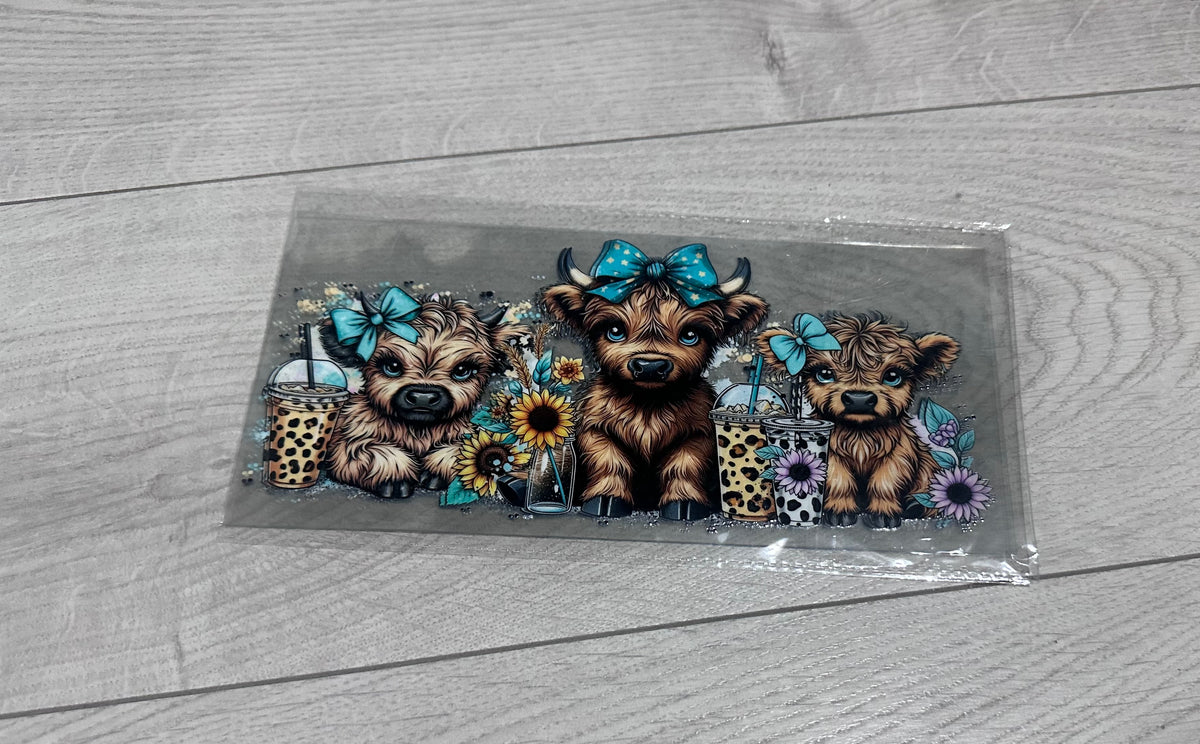 Highland cows 16oz double sided UV DTF wrap