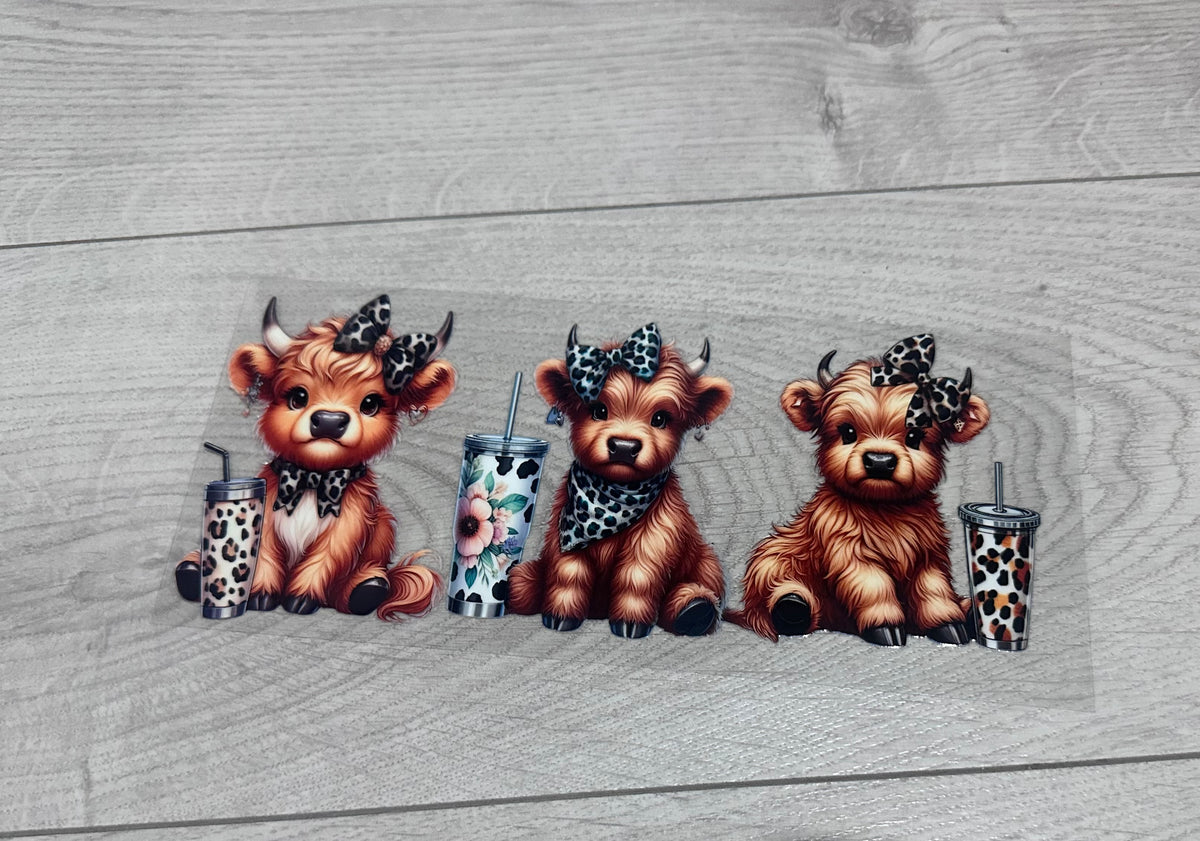 Highland cow 16oz double sided UV DTF wrap