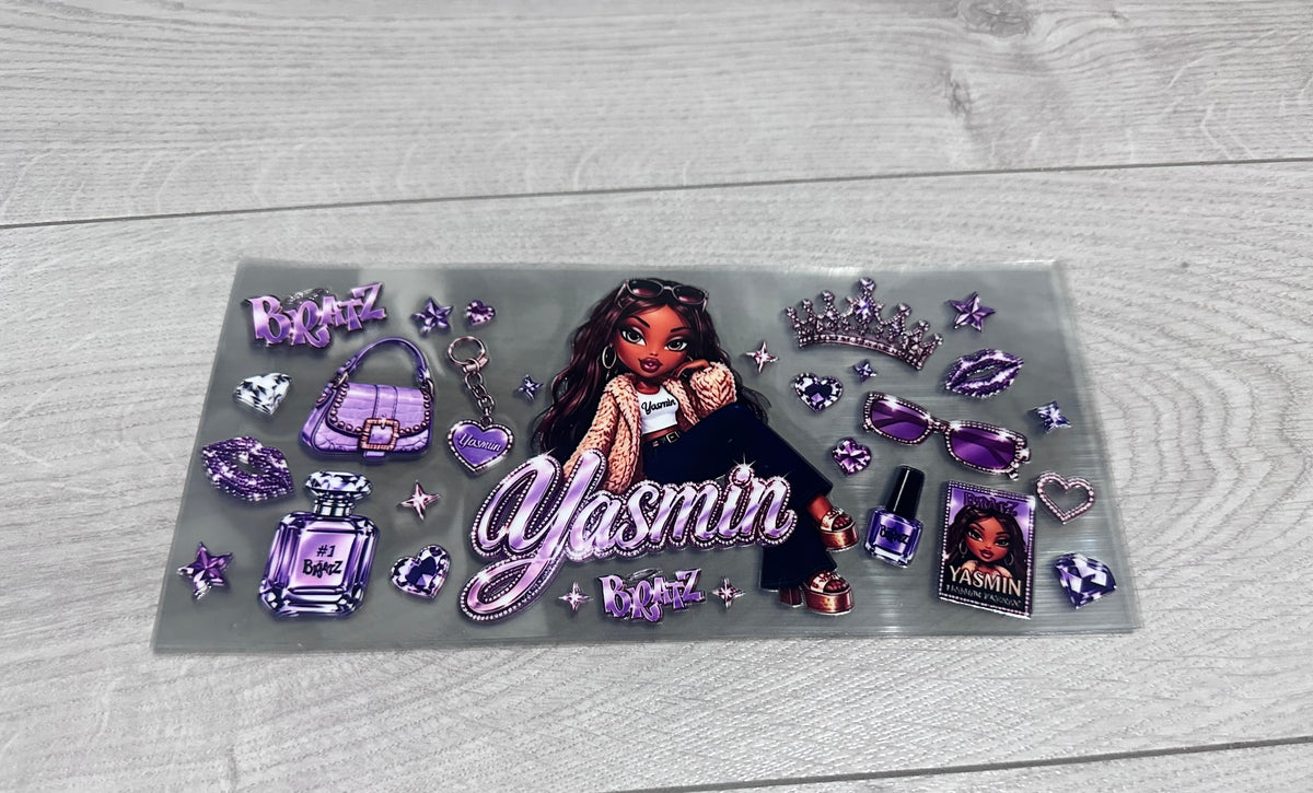 Bratz Yasmin 16oz double sided UV DTF wrap