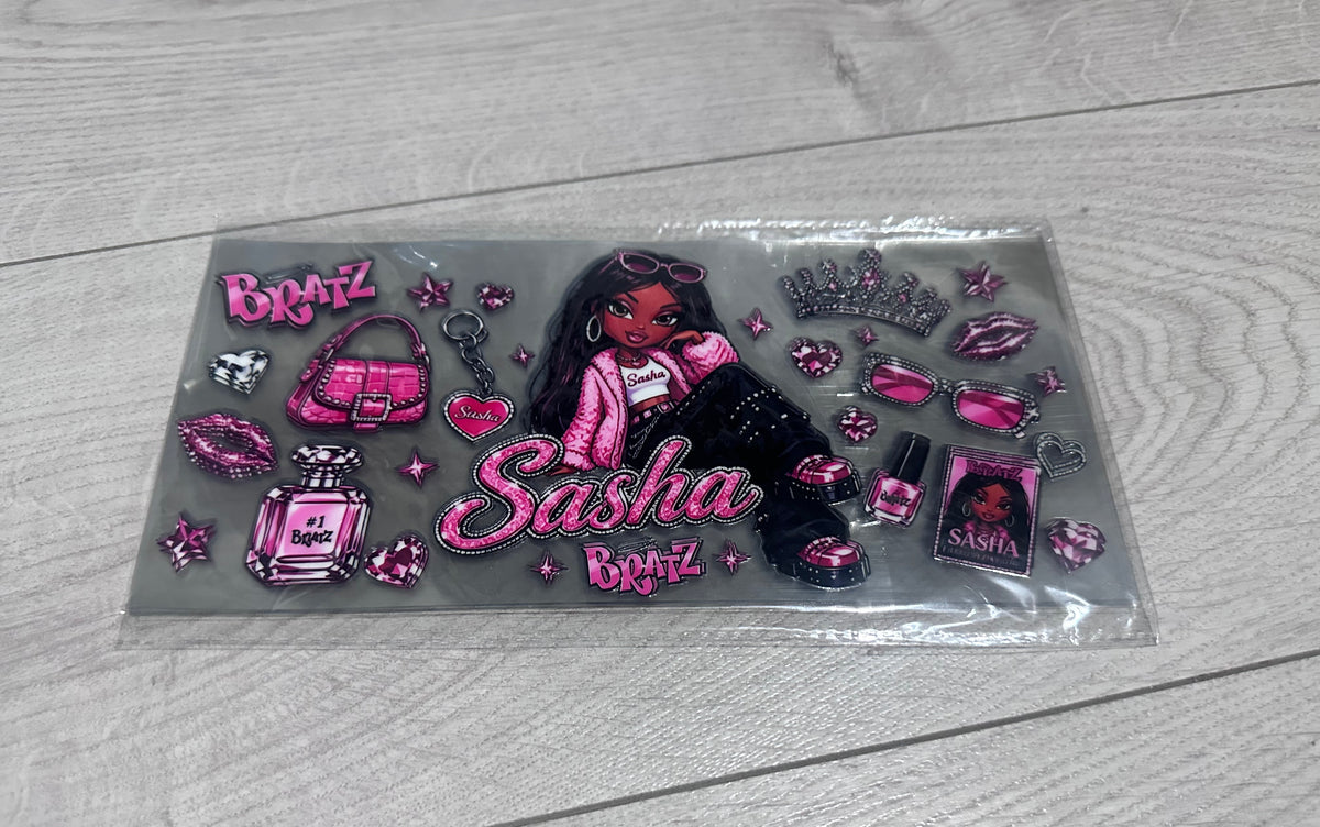 Bratz Sasha 16oz double sided UV DTF wrap