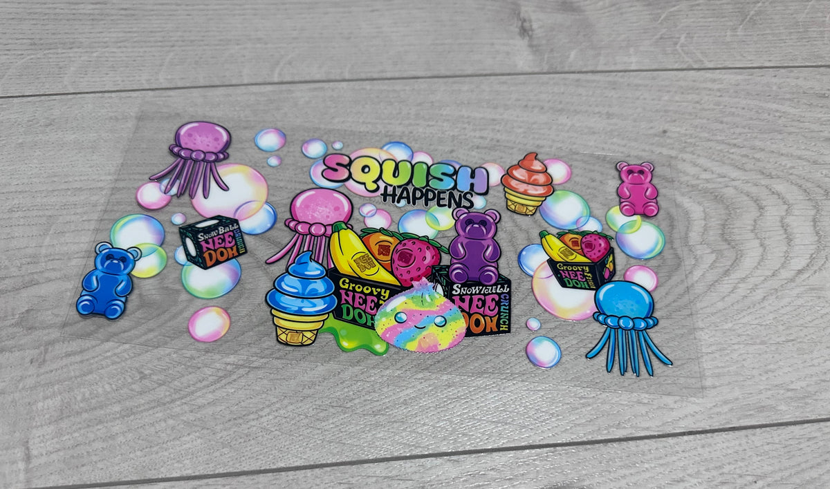 NeeDoh squish happens 16oz double sided UV DTF wrap