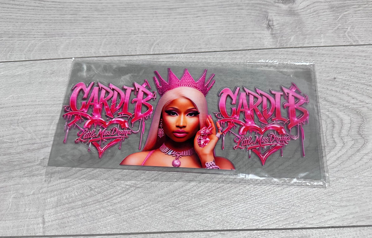 Cardi B 16oz double sided UV DTF wrap