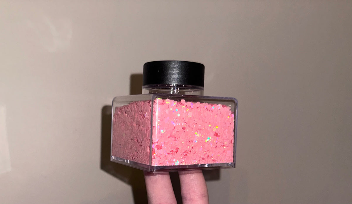 Pink bubblegum pop chunky mix PET glitter 50g