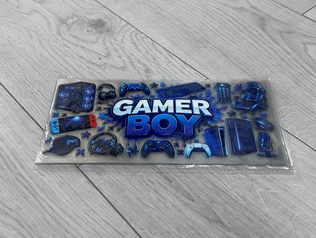 Gamer boy 16oz double sided UV DTF wrap