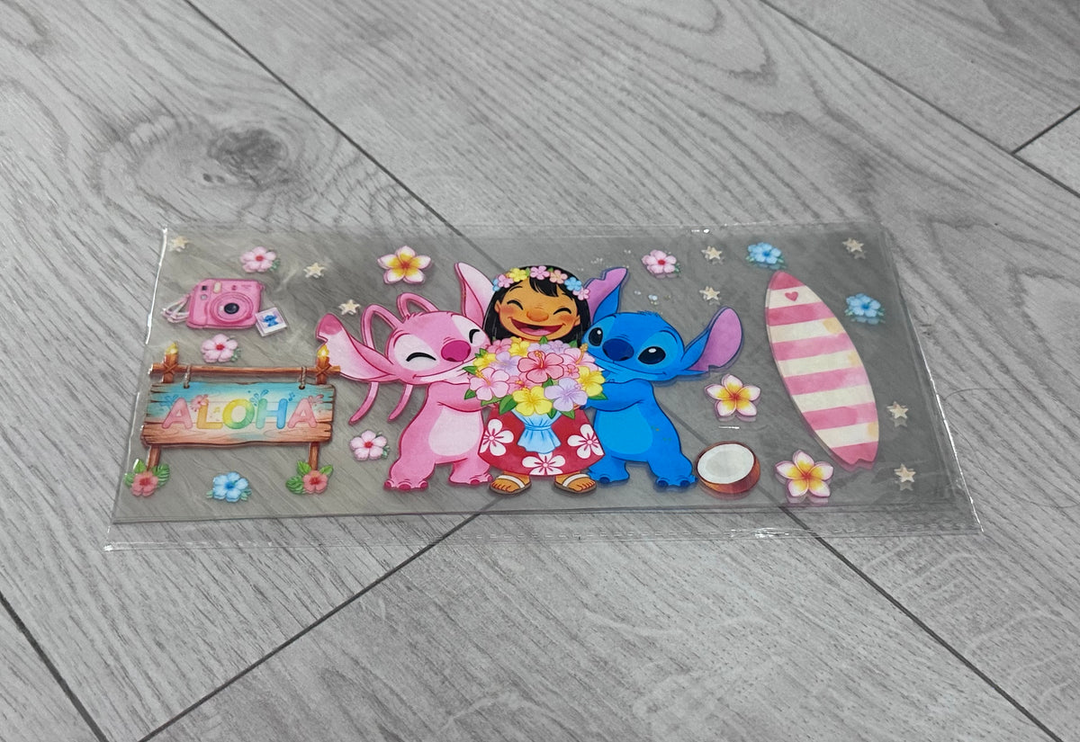 Lilo and stitch 16oz double sided UV DTF wrap