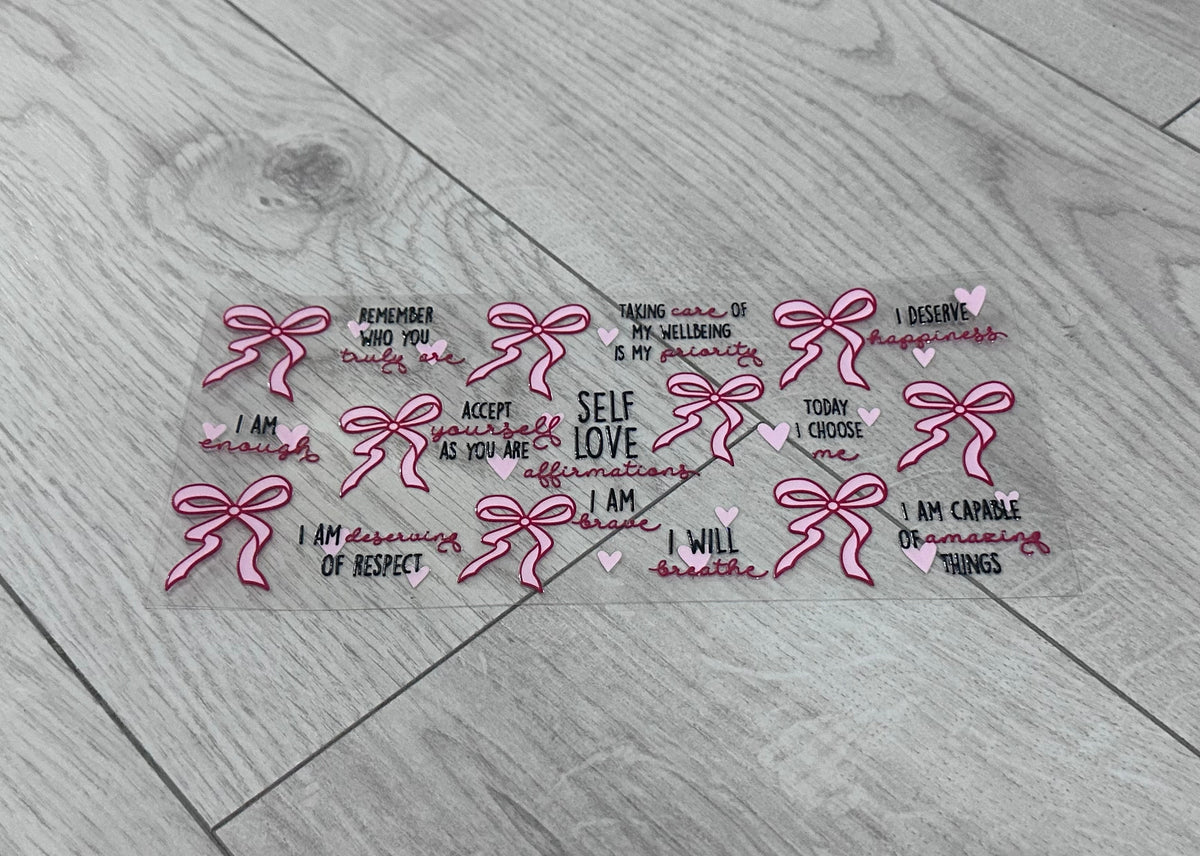 Self love affirmations 16oz double sided UV DTF wrap