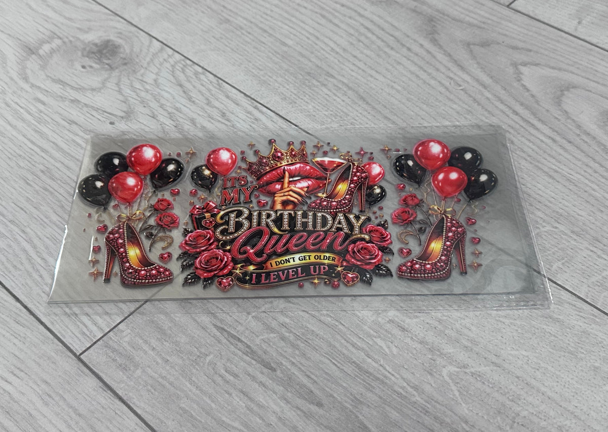 Birthday Queen 16oz Double sided UV DTF wrap