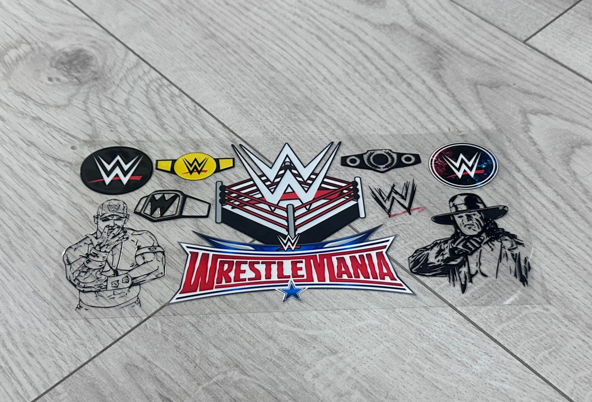 Wrestlemania 16oz double sided UV DTF wrap