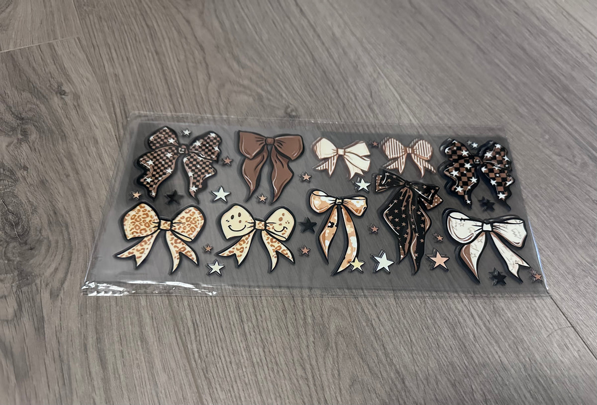 Bows and stars 16oz Double sided UV DTF wrap