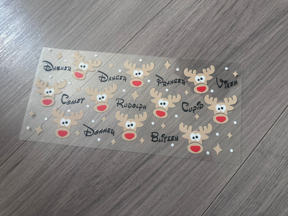 Reindeer 16oz double sided UV DTF wrap