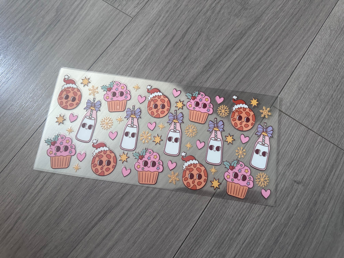 Milk and cookies 16oz double sided UV DTF wrap