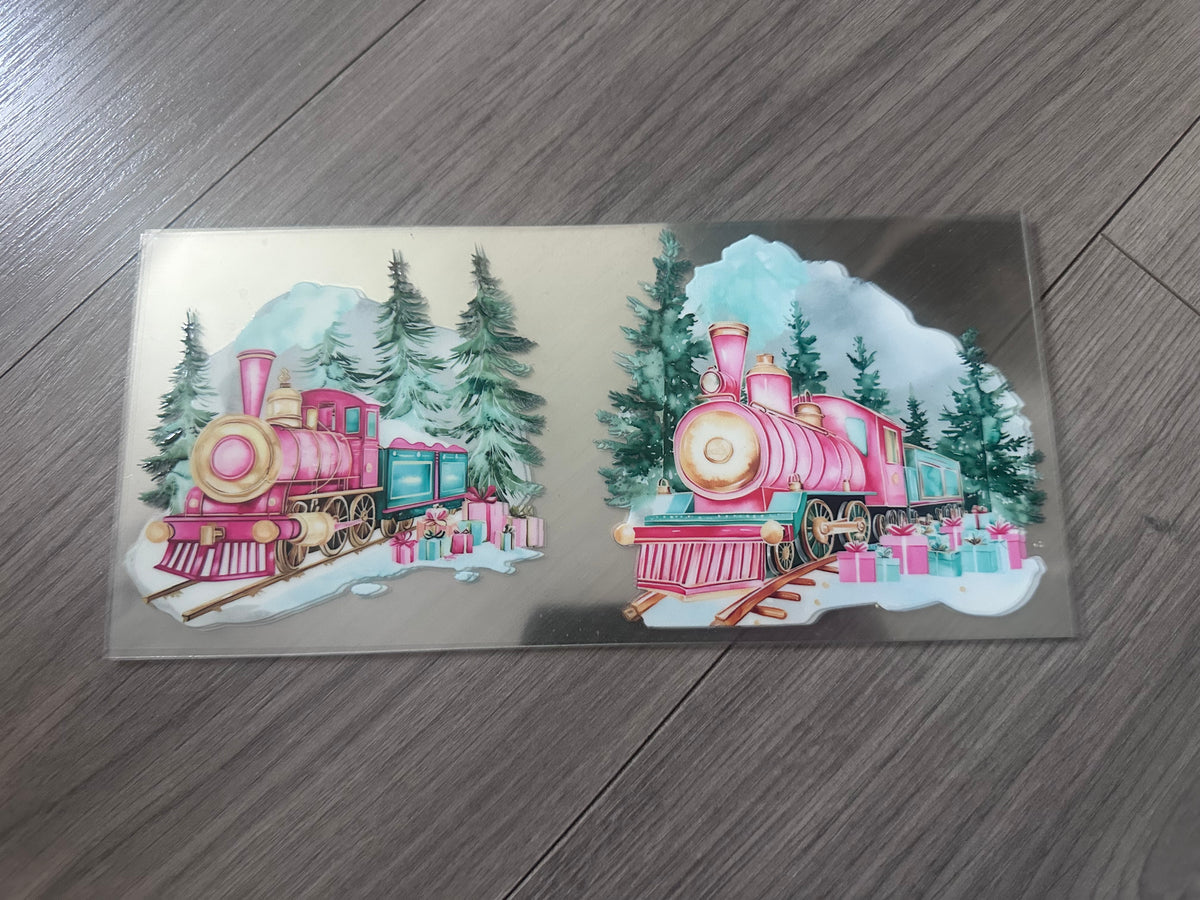 Christmas train 16oz double sided UV DTF wrap