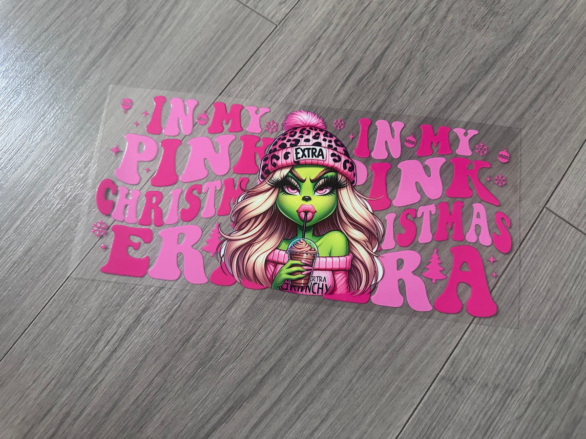 Grinch girl 16oz double sided UV DTF wrap
