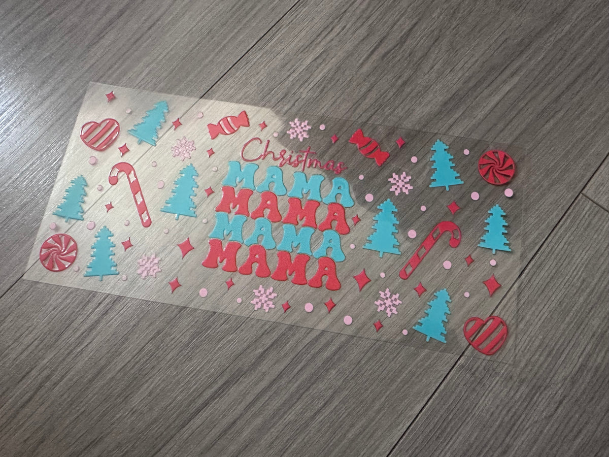 Christmas mama 16oz double sided UV DTF wrap