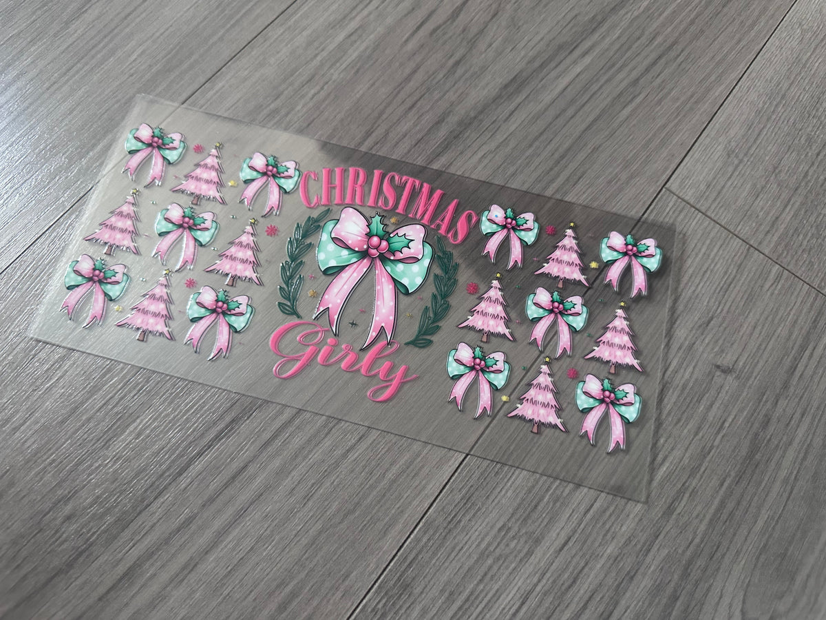 Christmas girly 16oz double sided UV DTF wrap