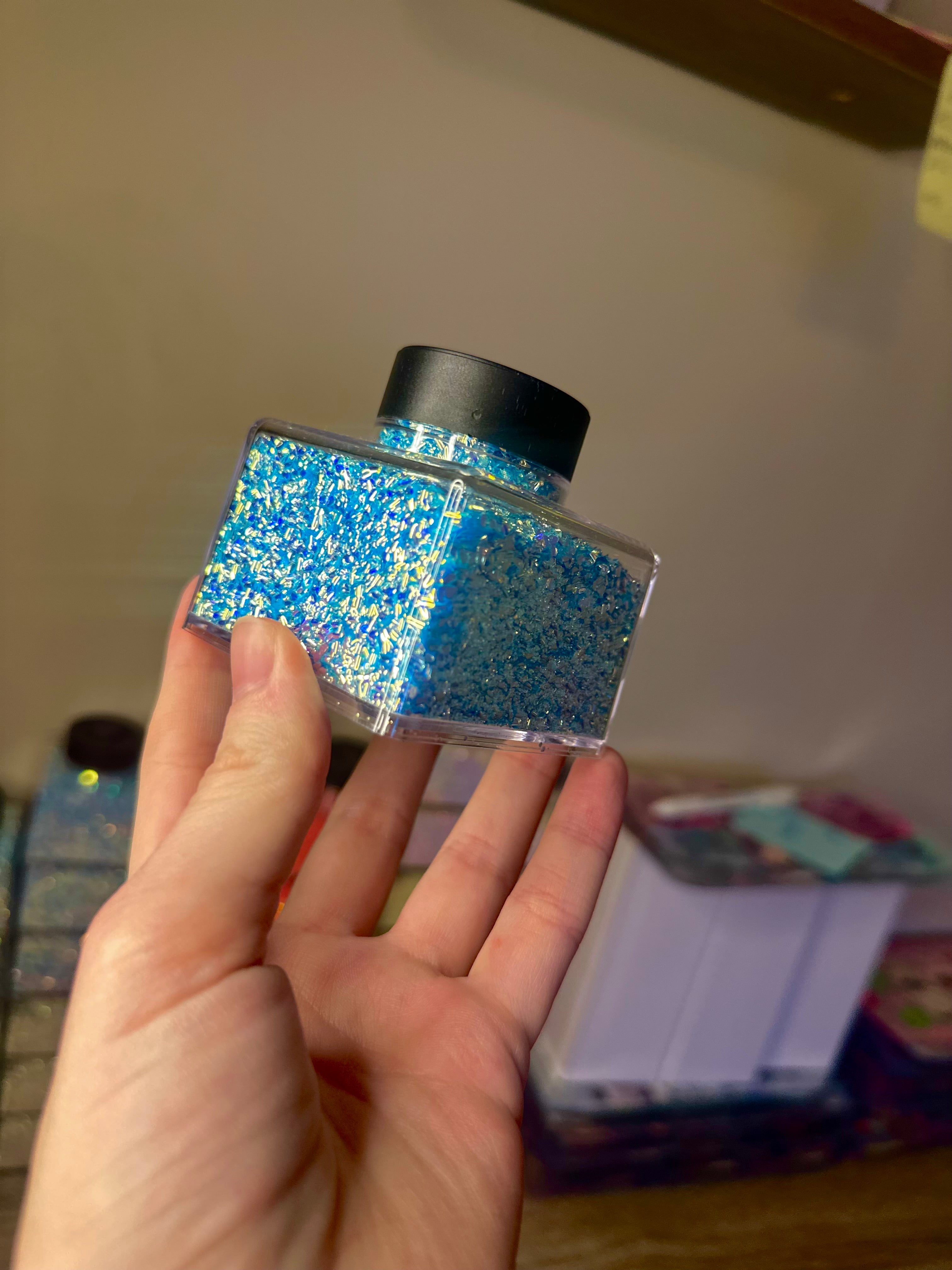 Blue Bubble Glitter 50g | Solvent Resistant PET Glitter for Snow Globe Tumblers