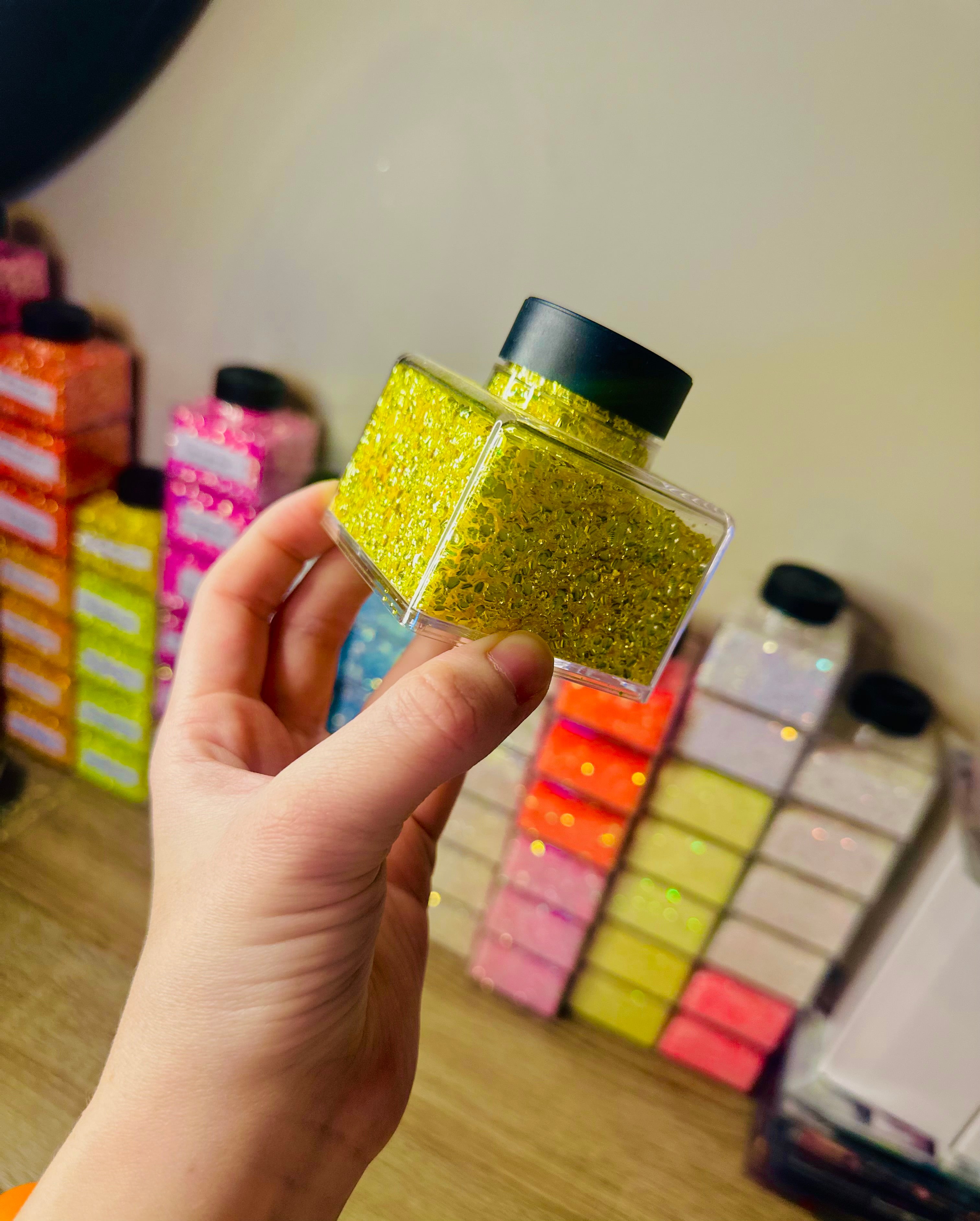 Light Yellow Bubble Glitter 50g | Solvent Resistant PET Glitter for Snow Globe Tumblers