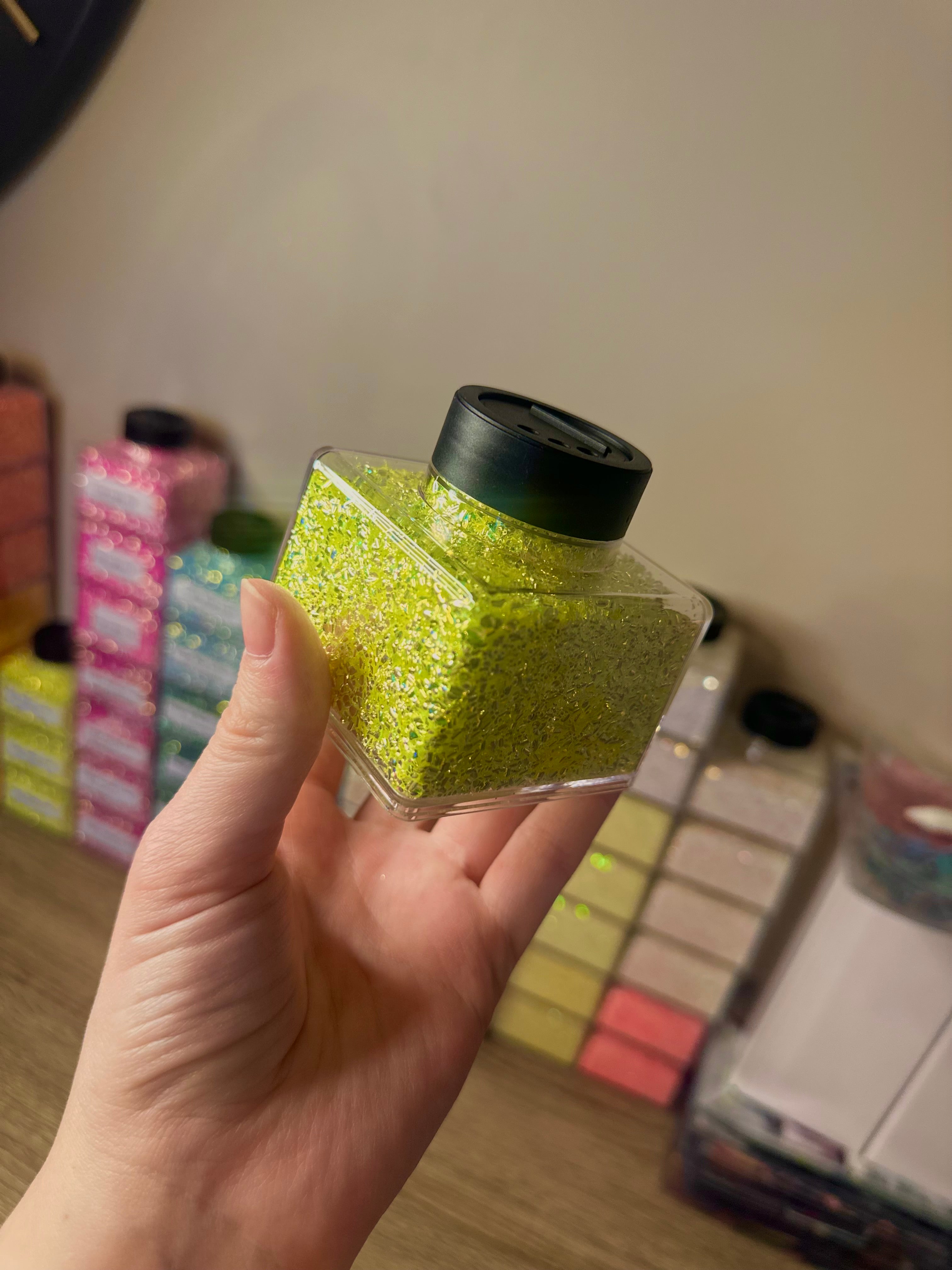 Bright Yellow Bubble Glitter 50g | Solvent Resistant PET Glitter for Snow Globe Tumblers