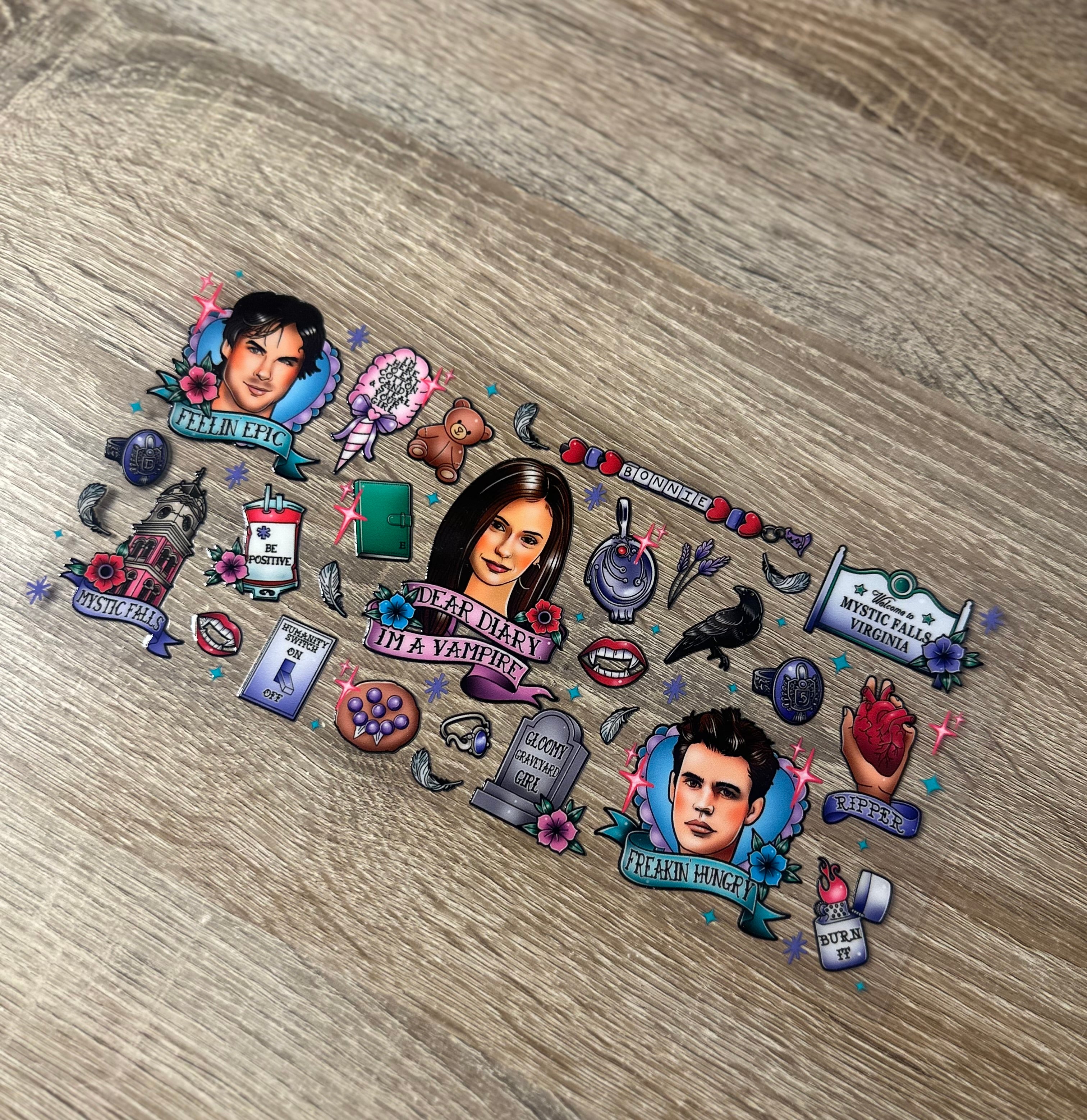Vampire Diaries 16oz Double sided UV DTF Wrap
