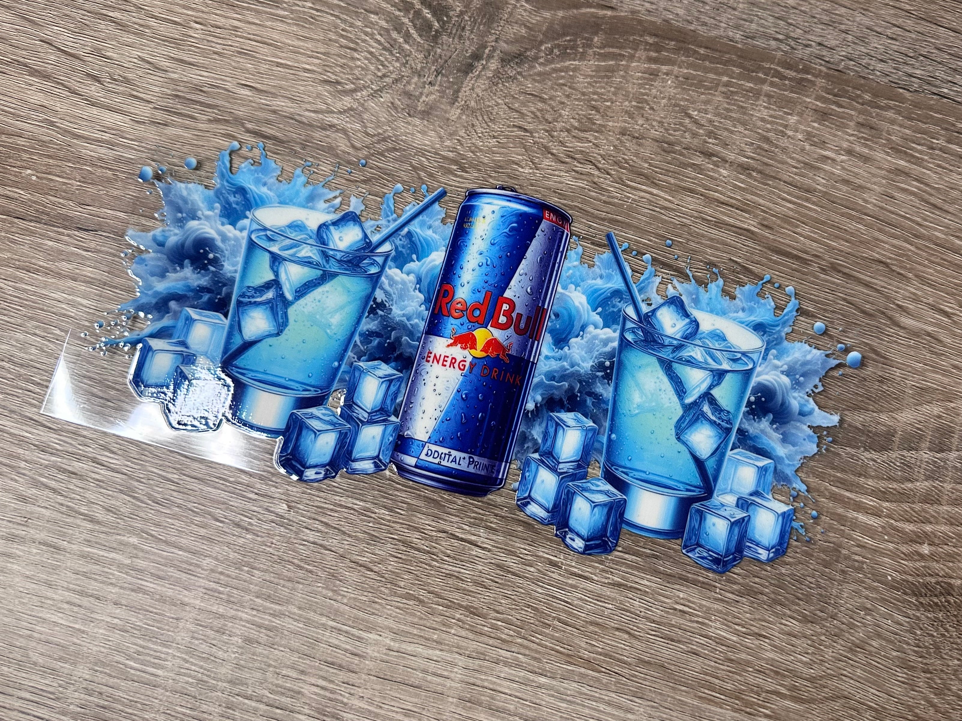 Blue Redbull 16oz Double Sided UVDTF Wrap