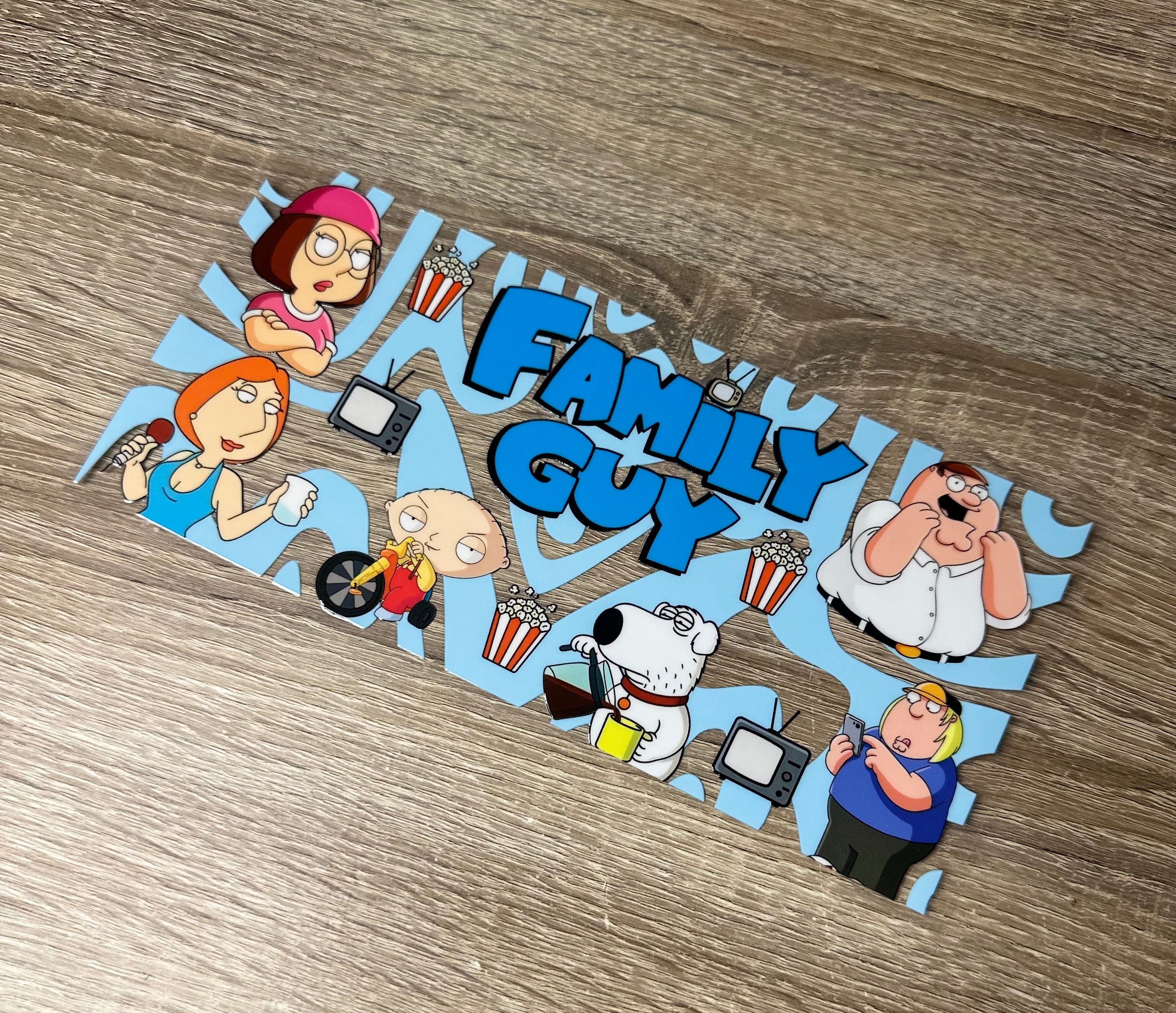 Family guy 16oz Double Sided UV DTF Wrap