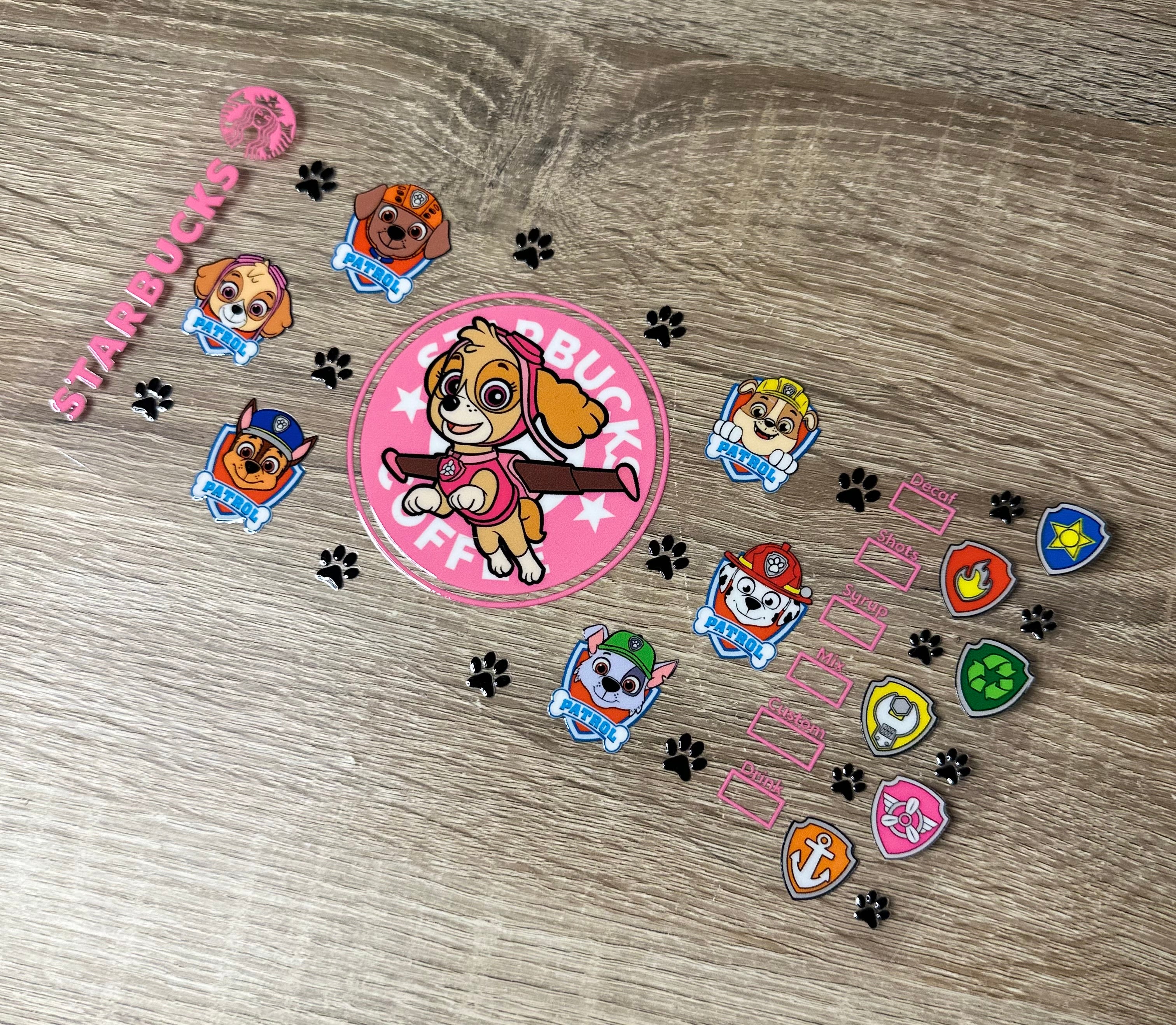 Paw patrol 16oz Double sided UV DTF Wrap
