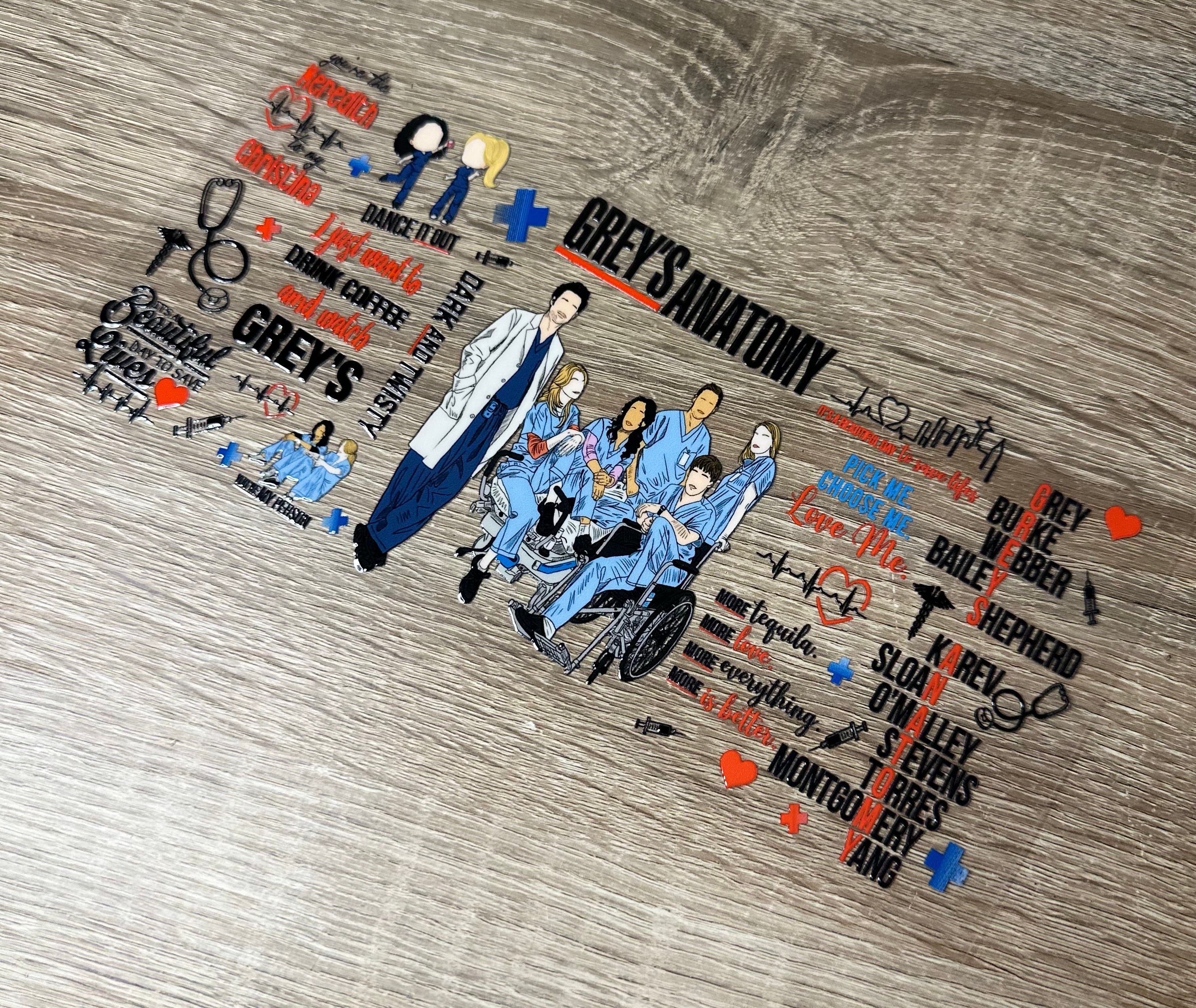 Greys anatomy 16oz double Sided UV DTF Wrap