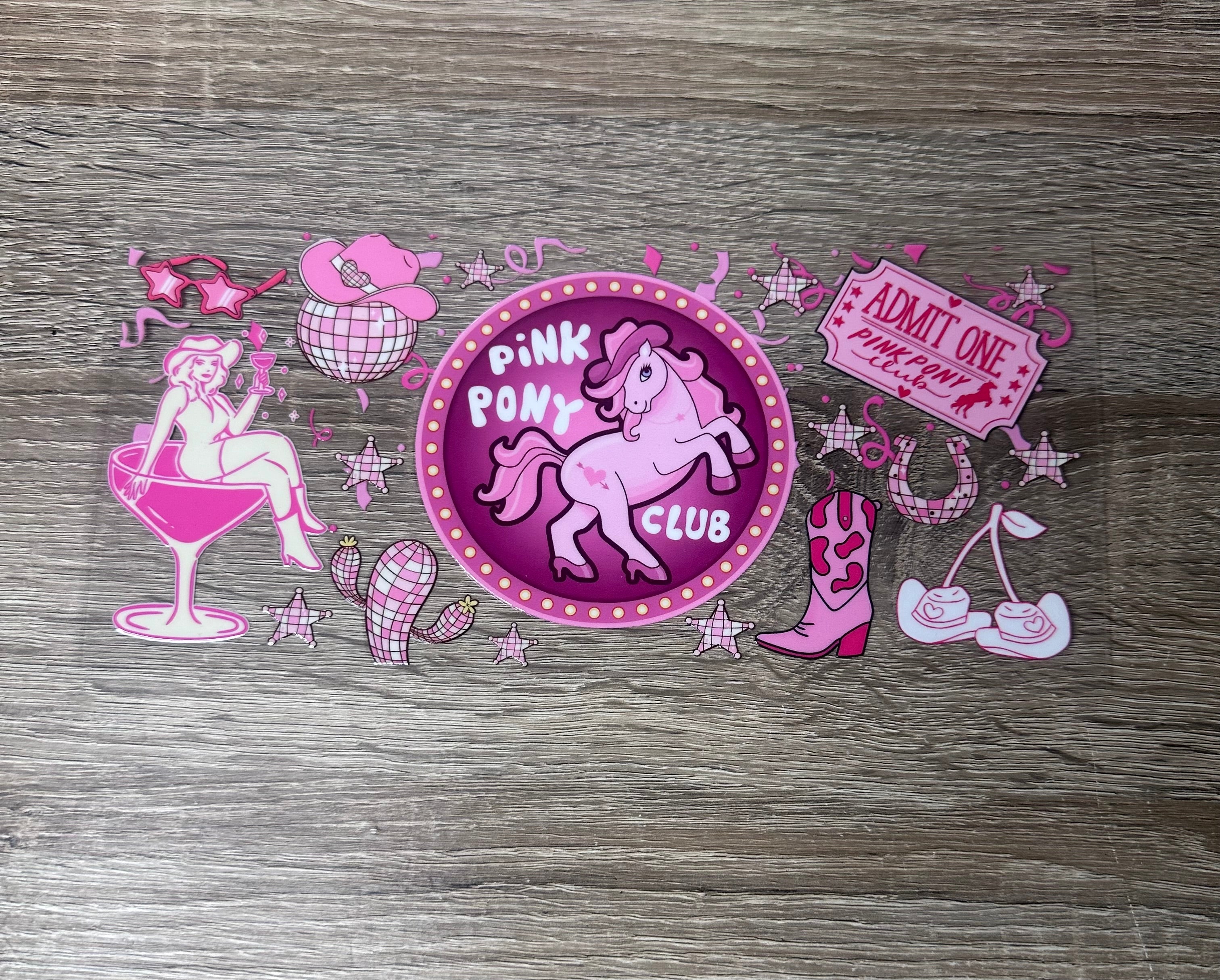 Pink pony 16oz Double Sided UVDTF Wrap