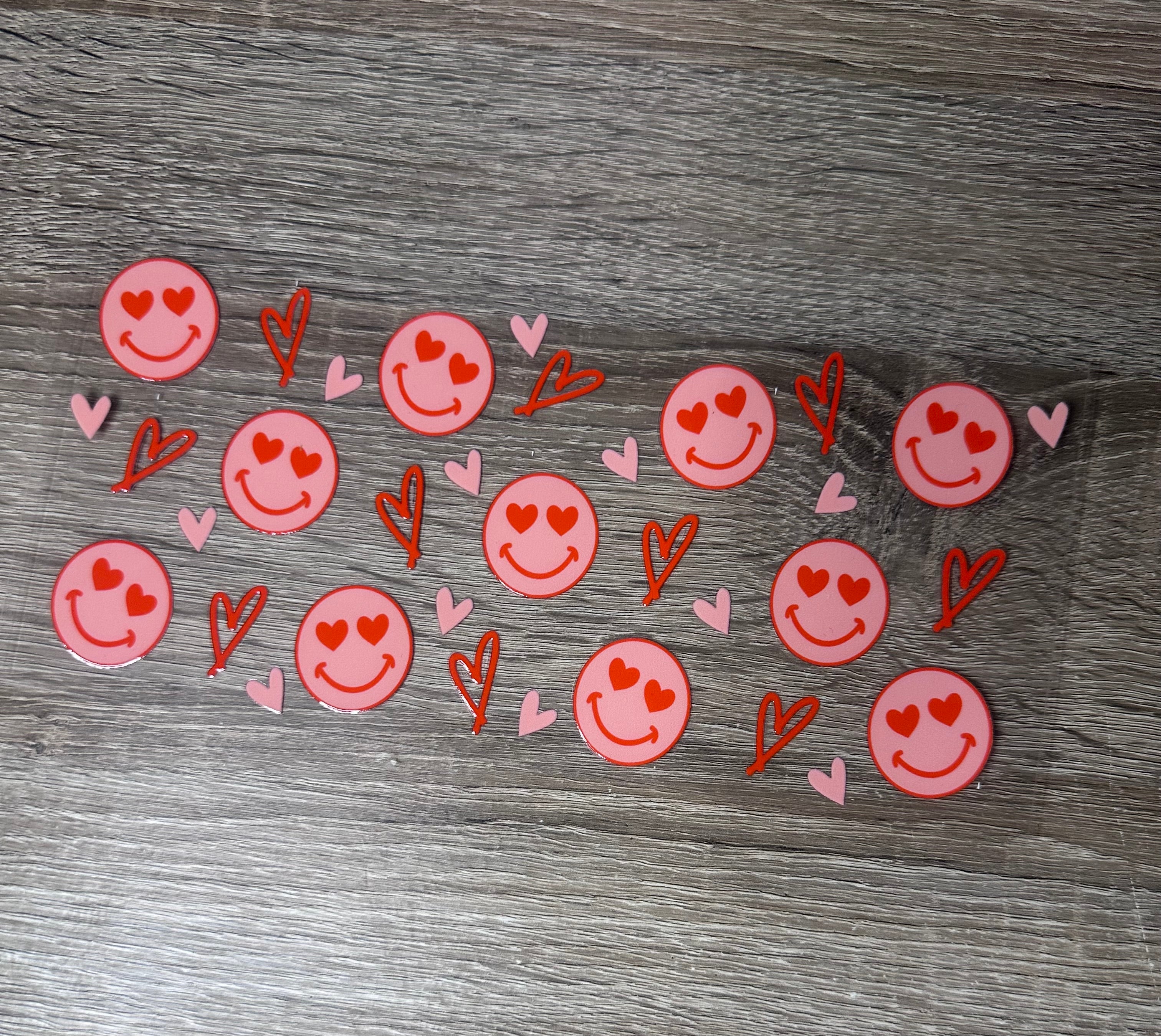 Smiley faces 16oz Double Sided UV DTF Wrap