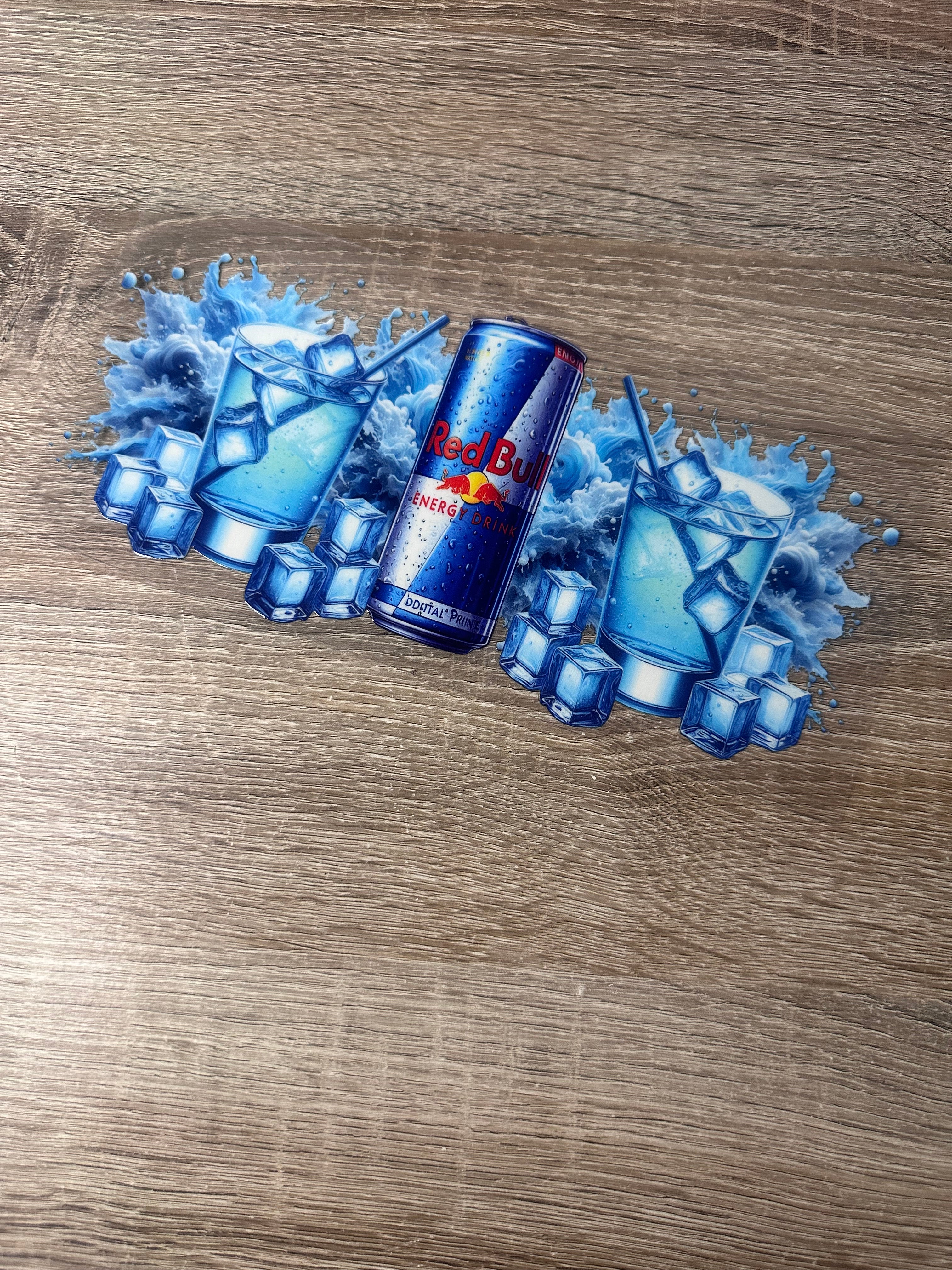 Blue redbull 16oz UV DTF Wrap