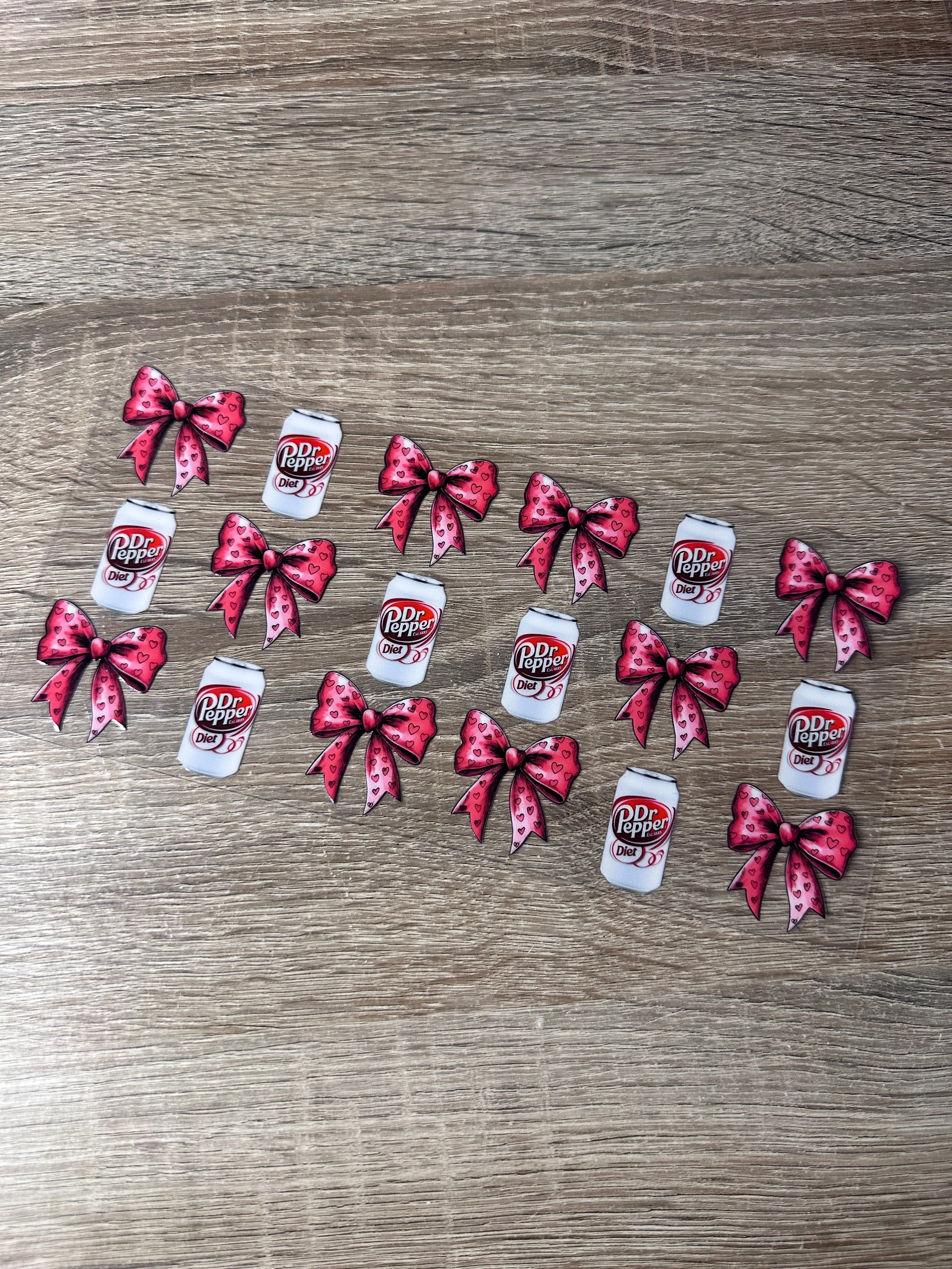 Dr pepper and bows 16oz UV DTF Wrap