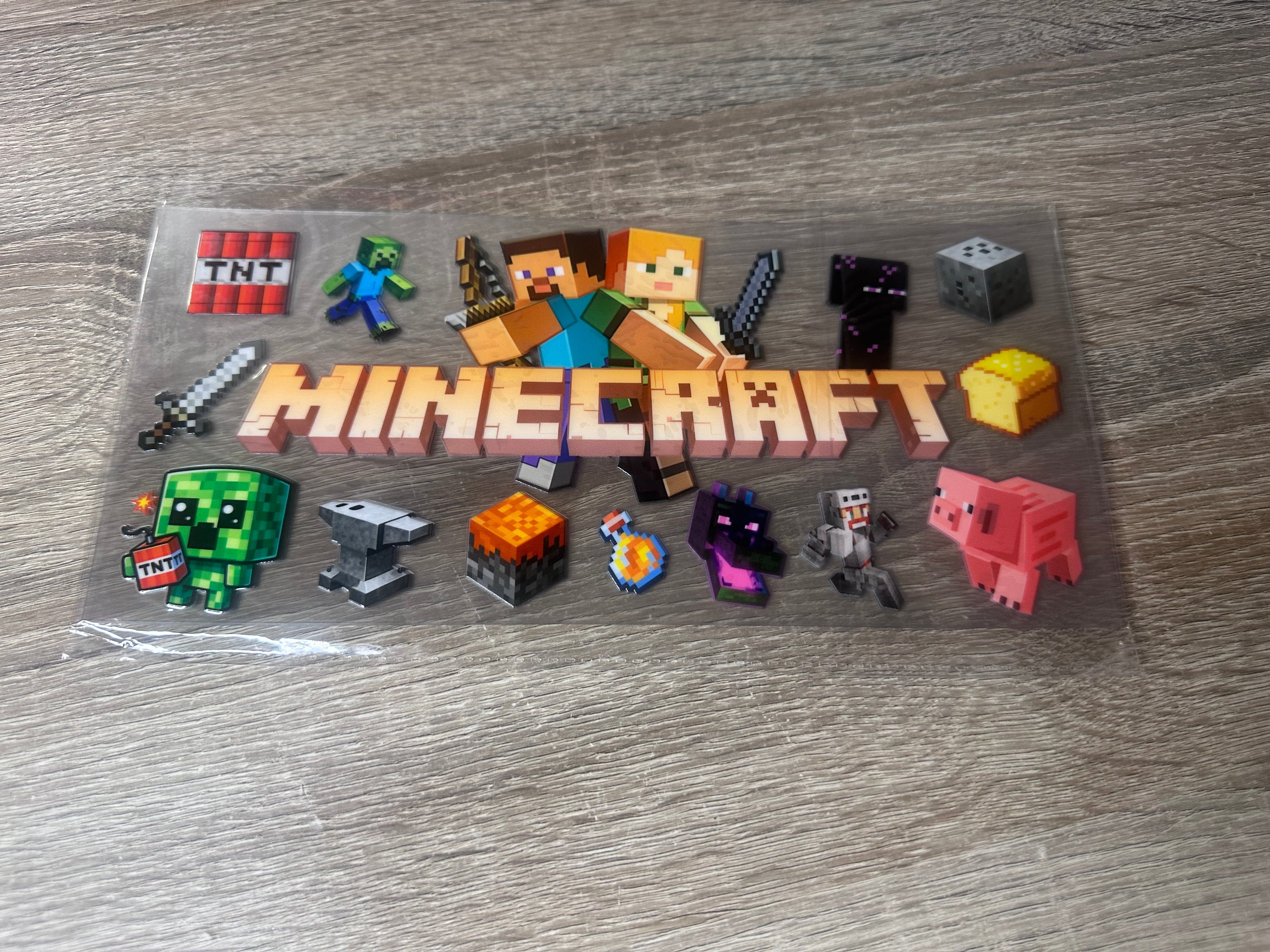 Minecraft 16oz UV DTF wrap