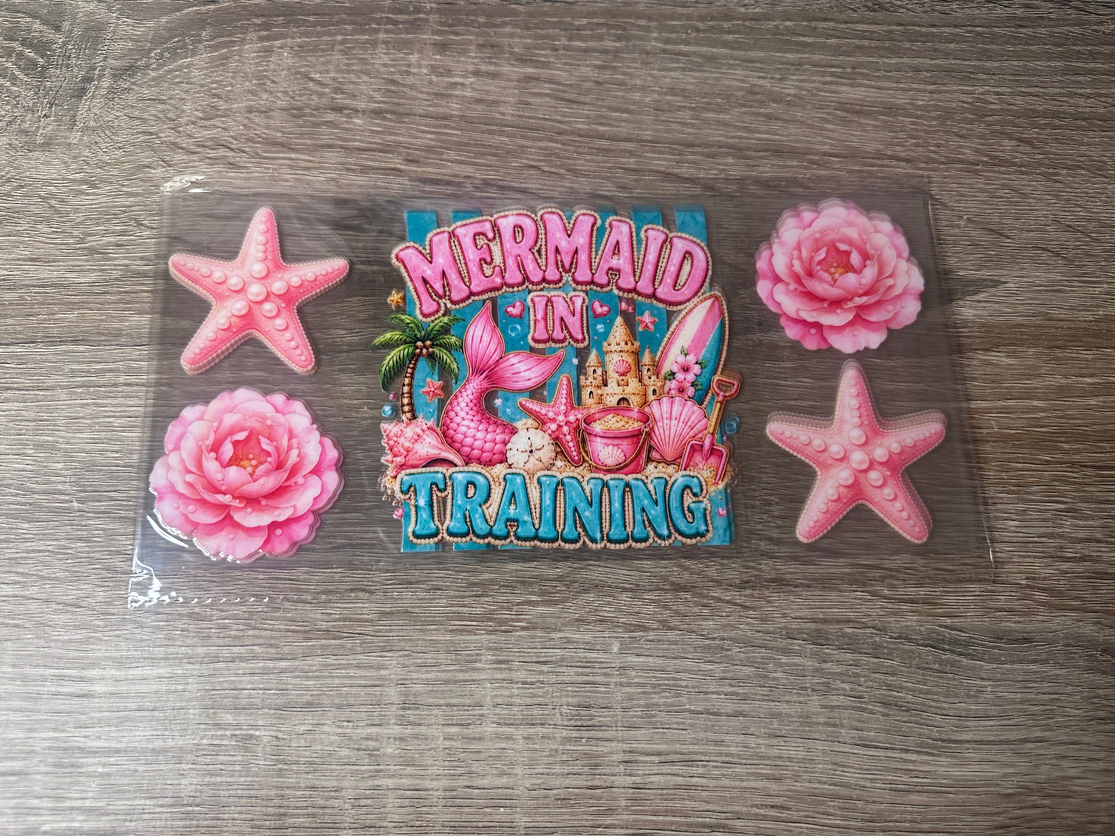Mermaid in training 16oz UV DTF wrap