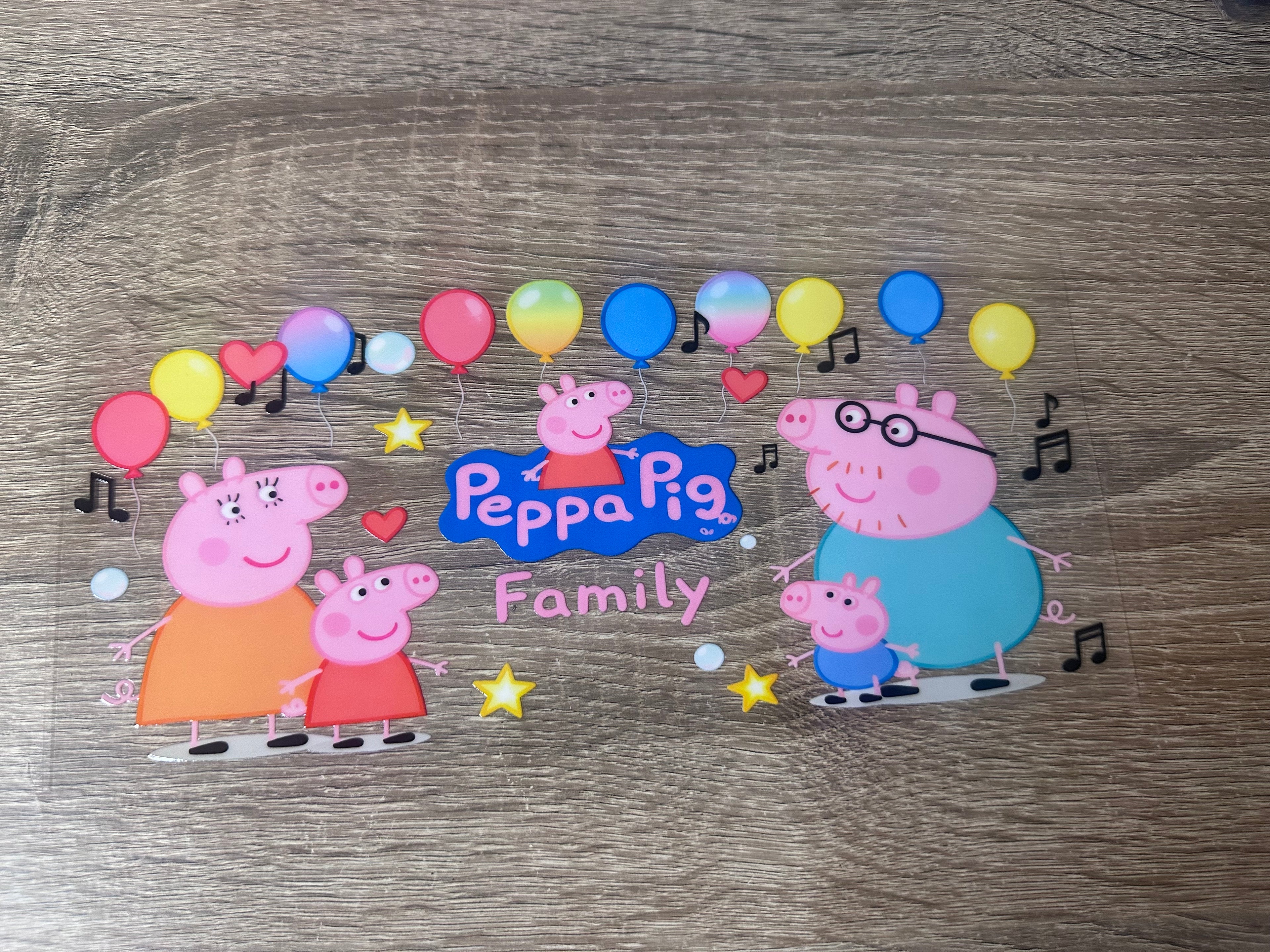 Peppa pig 16oz UV DTF wrap