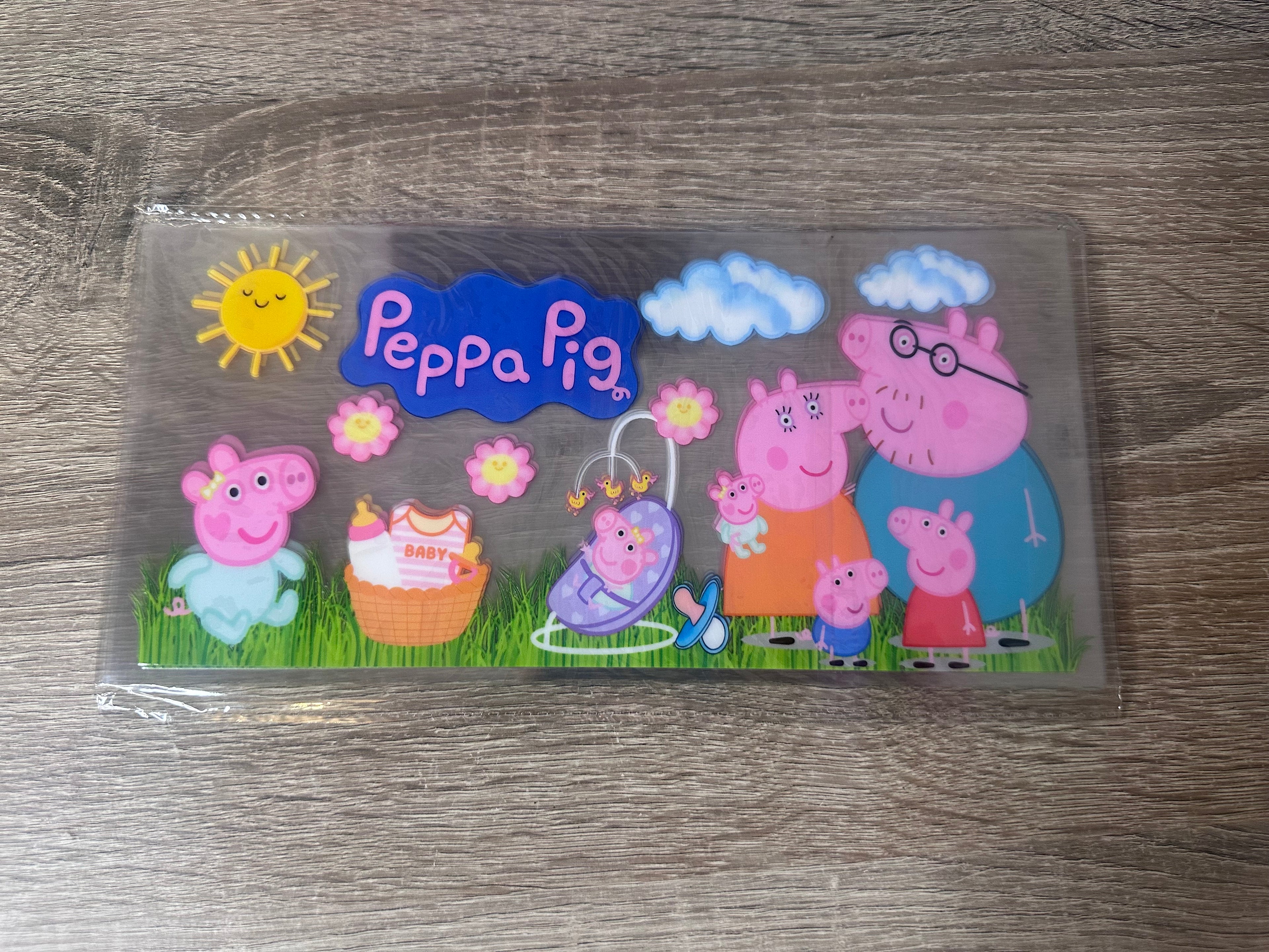 Peppa pig and family 16oz UV DTF wrap