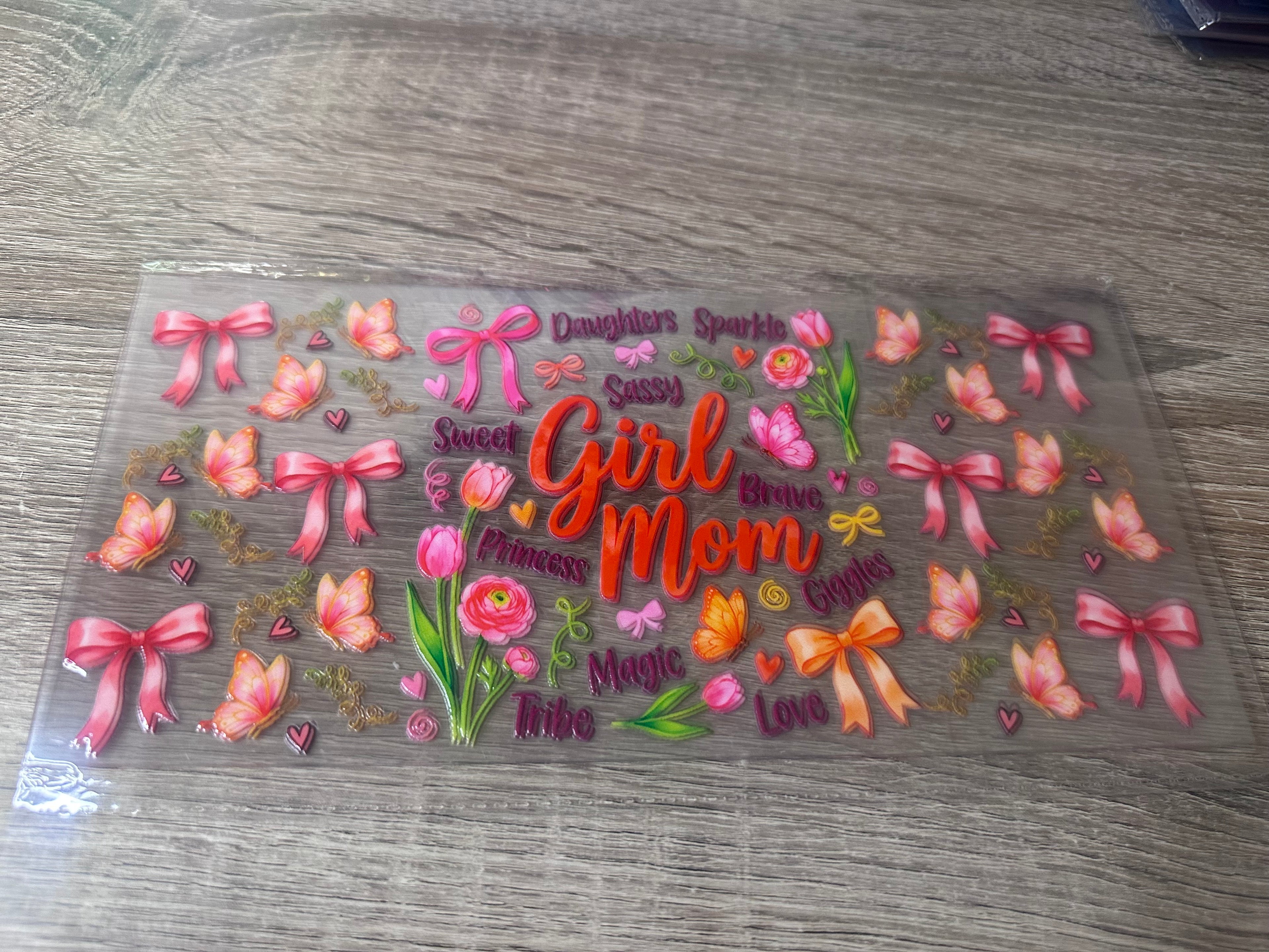 Girl mom 16oz UV DTF wrap