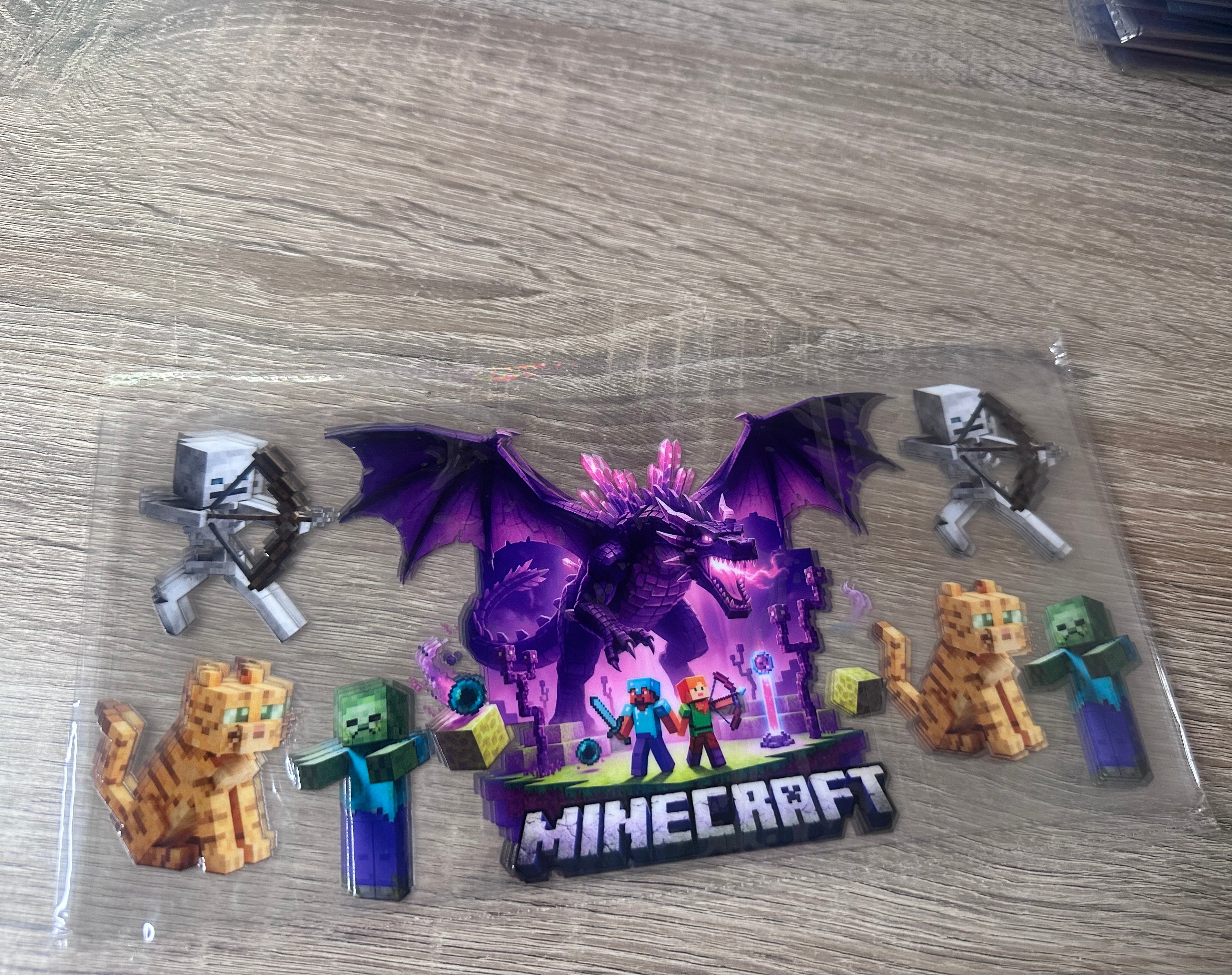 Minecraft 16oz UV DTF wrap