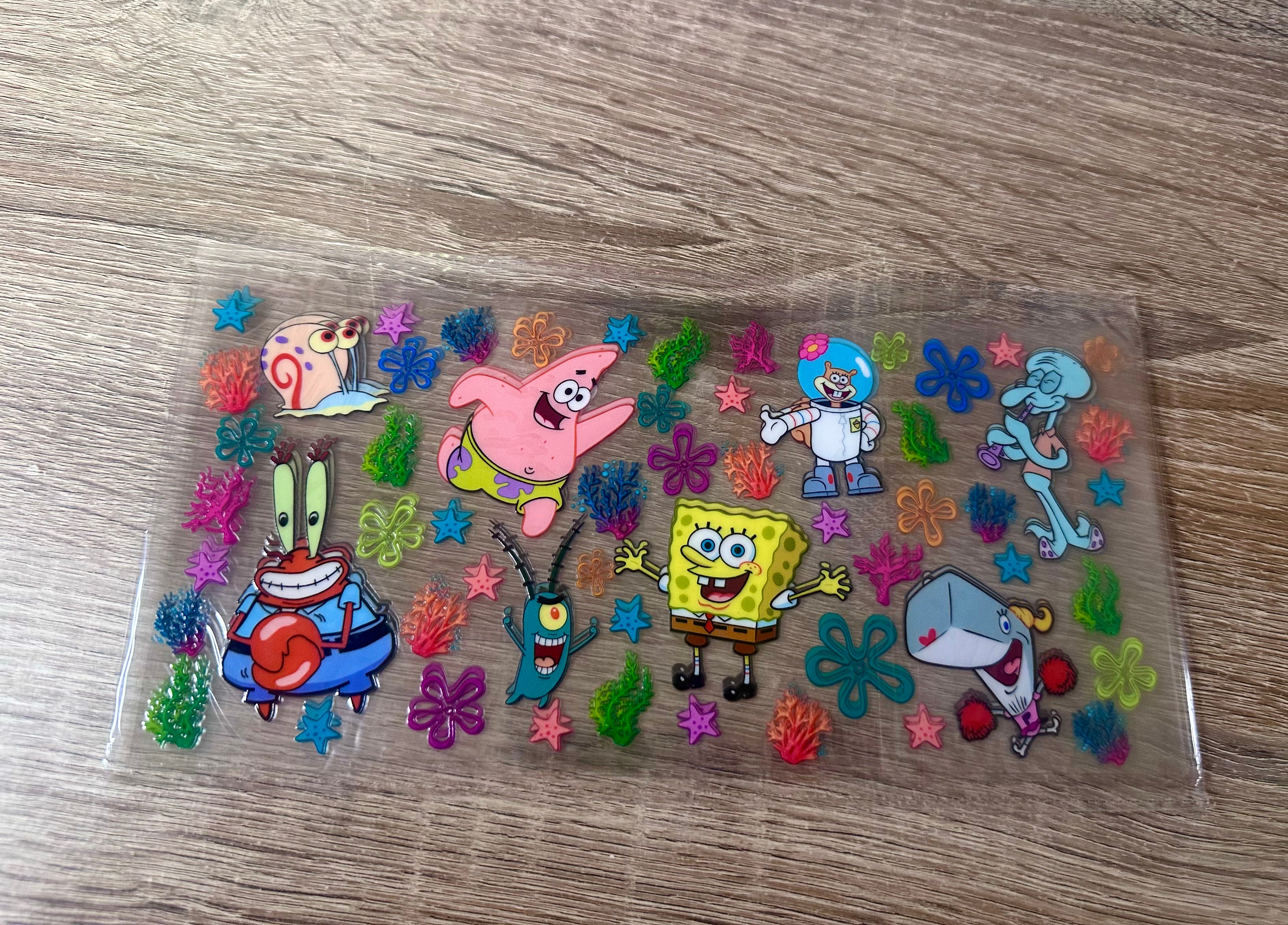 SpongeBob 16oz UV DTF wrap