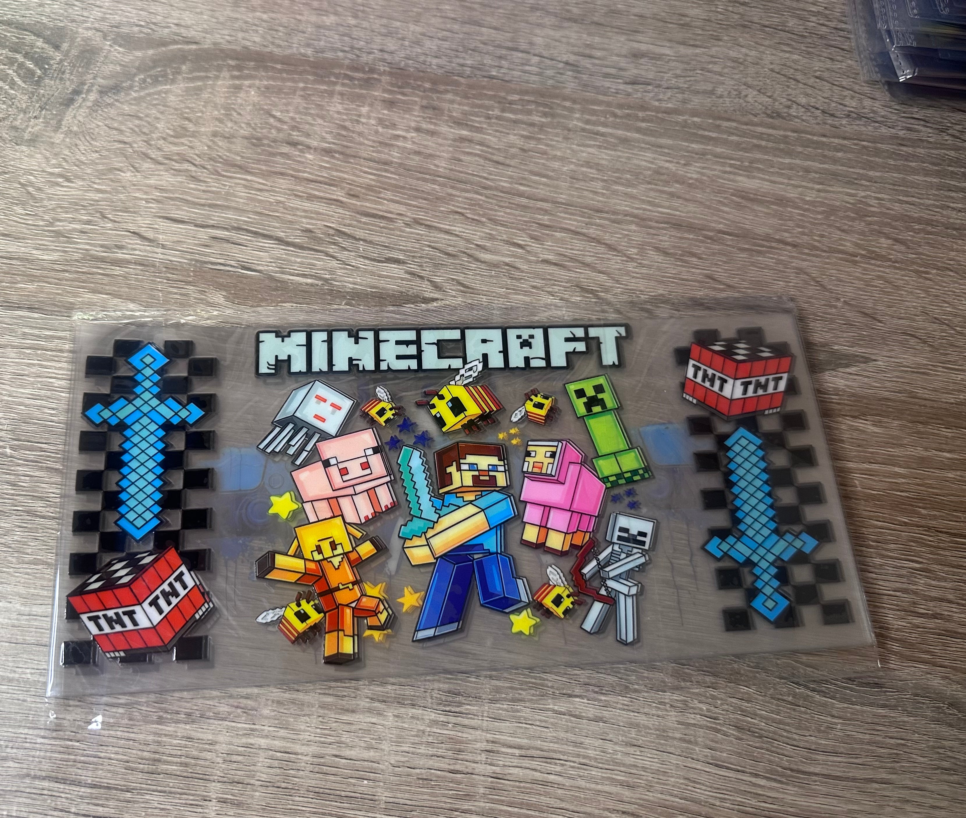Minecraft 16oz UV DTF wrap