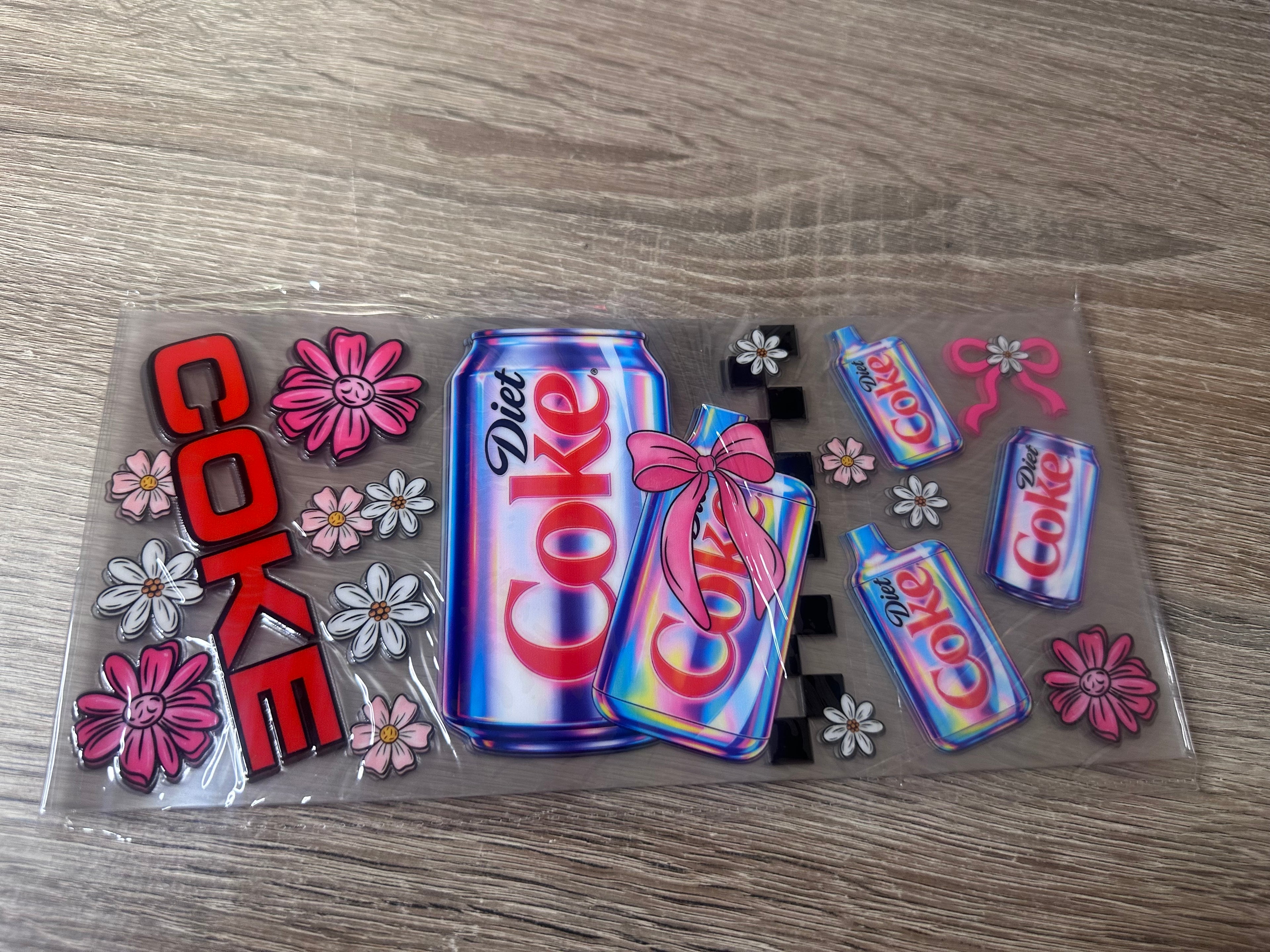 Diet Coke 16oz UV DTF wrap