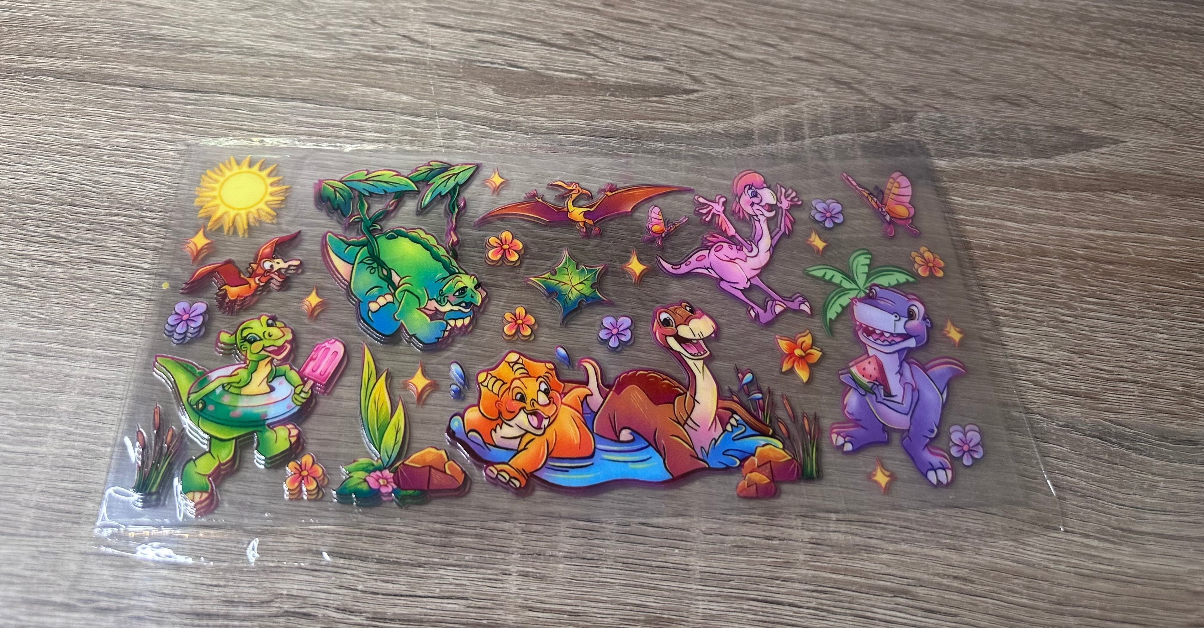 Dinosaurs 16oz UV DTF Wrap