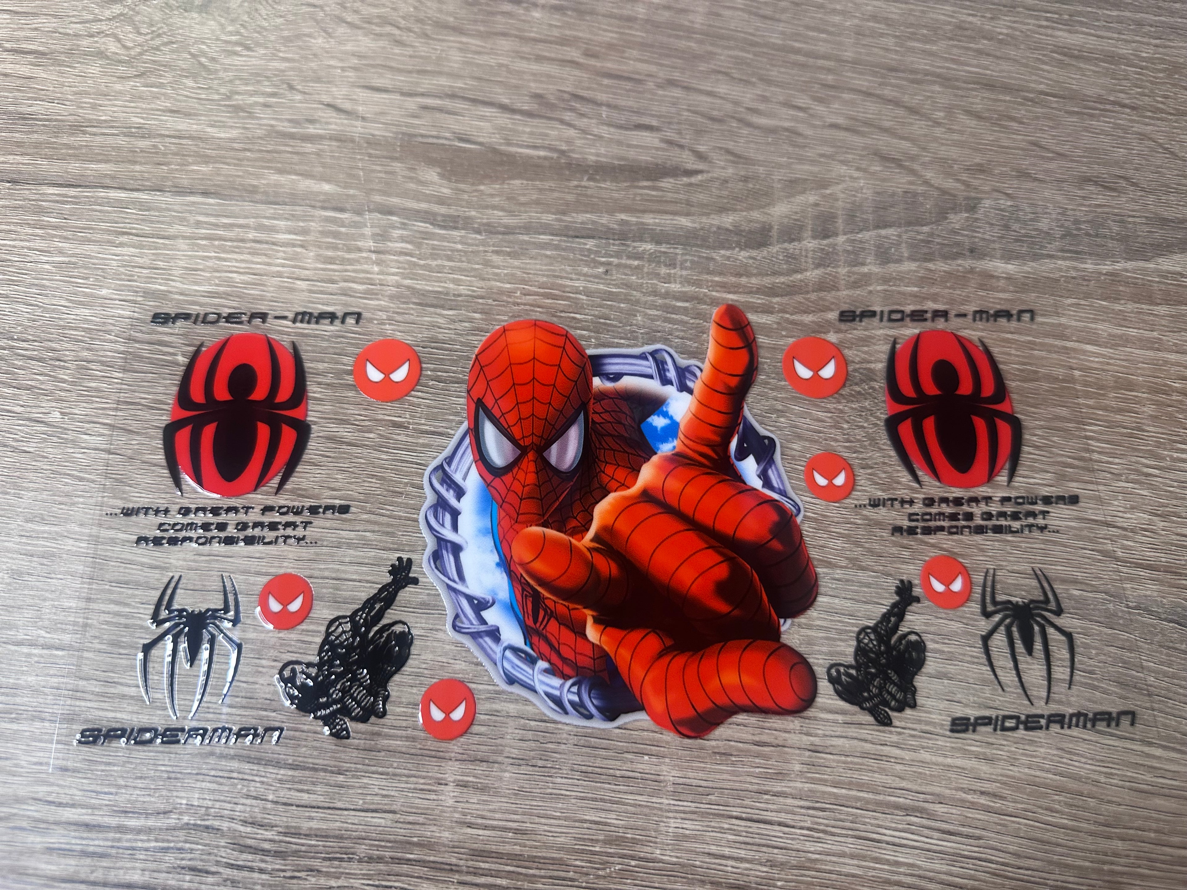Spider-Man 16oz UV DTF wrap