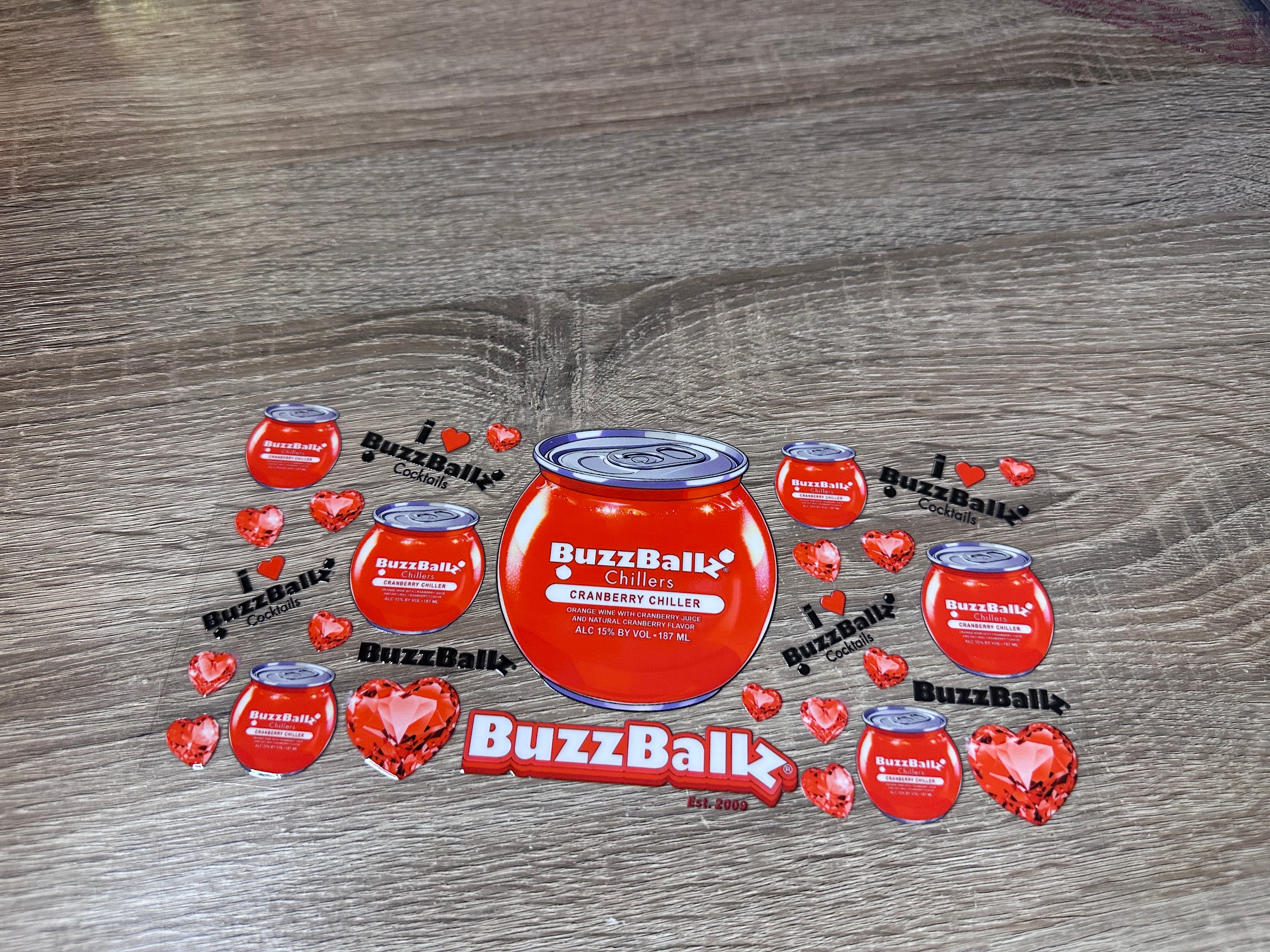 Buzzballs Cranberry 16oz UV DTF wrap