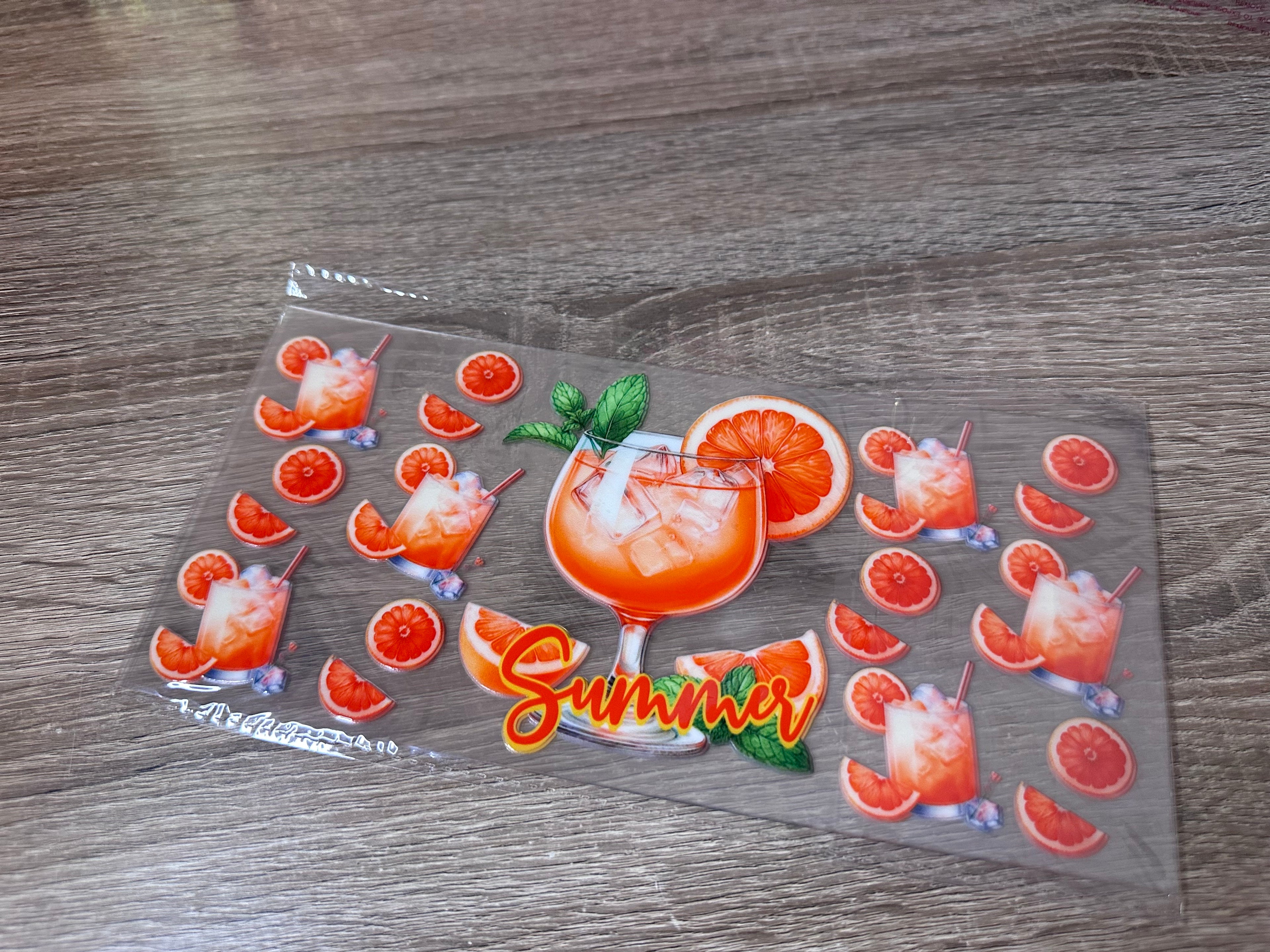 Summer cocktail 16oz UV DTF wrap