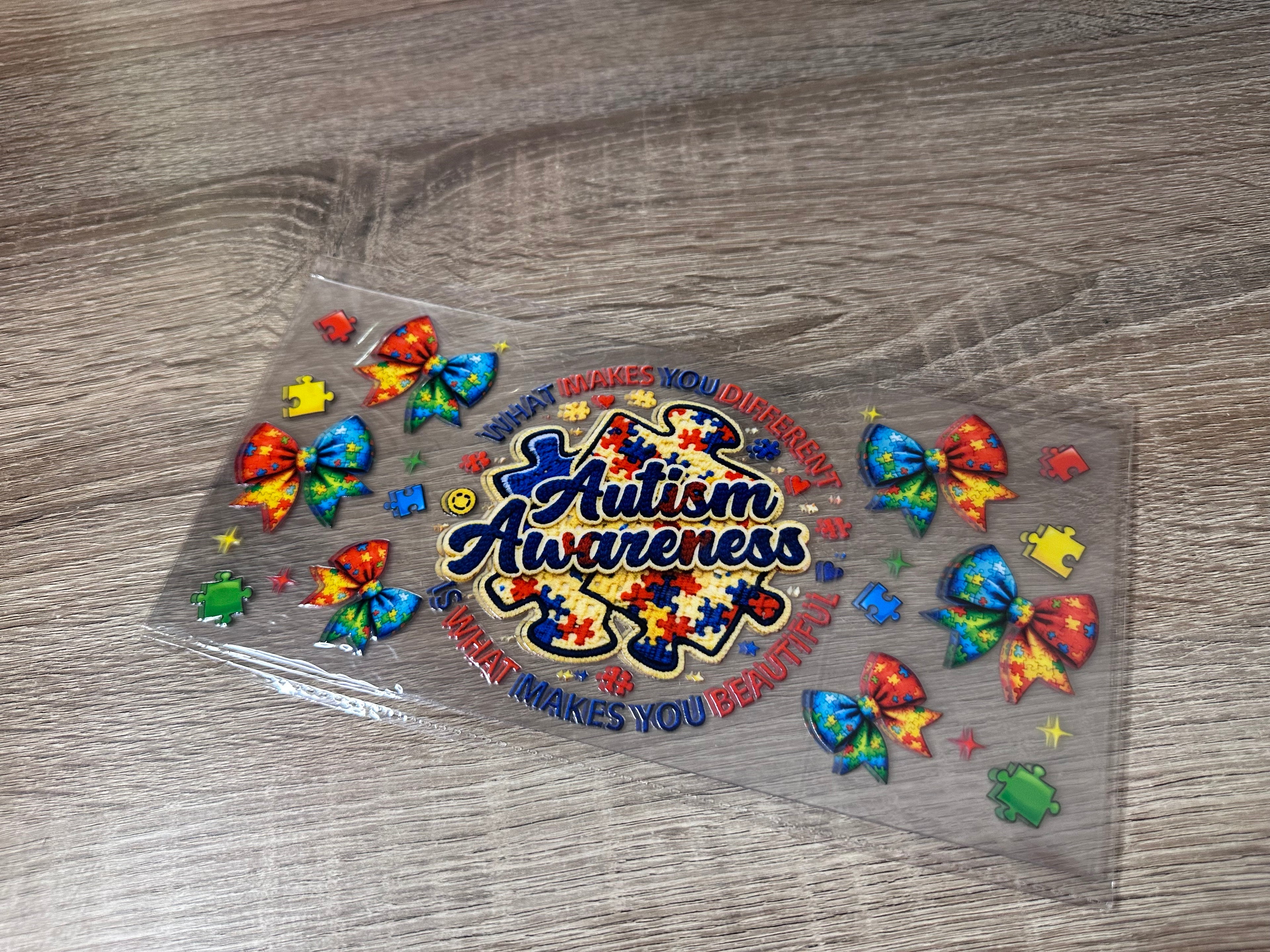 Autism Awareness 16oz UV DTF wrap