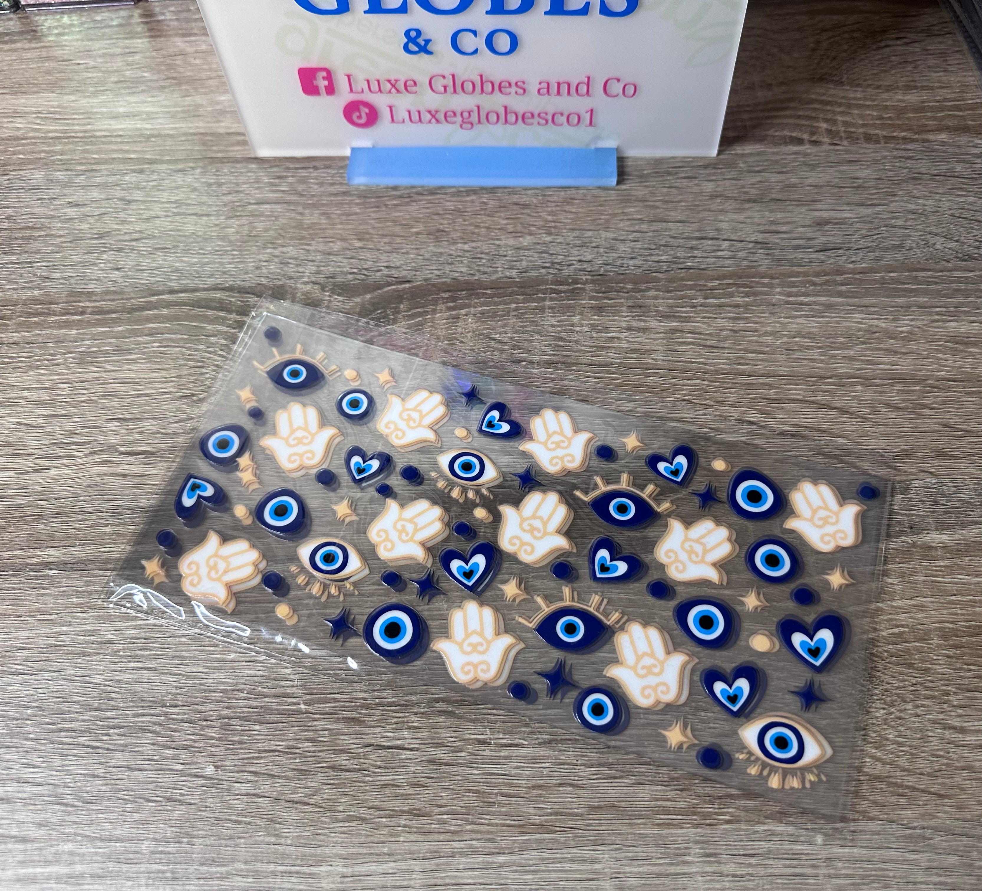Evil eye and hamsa combo 16oz UV DTF Wrap