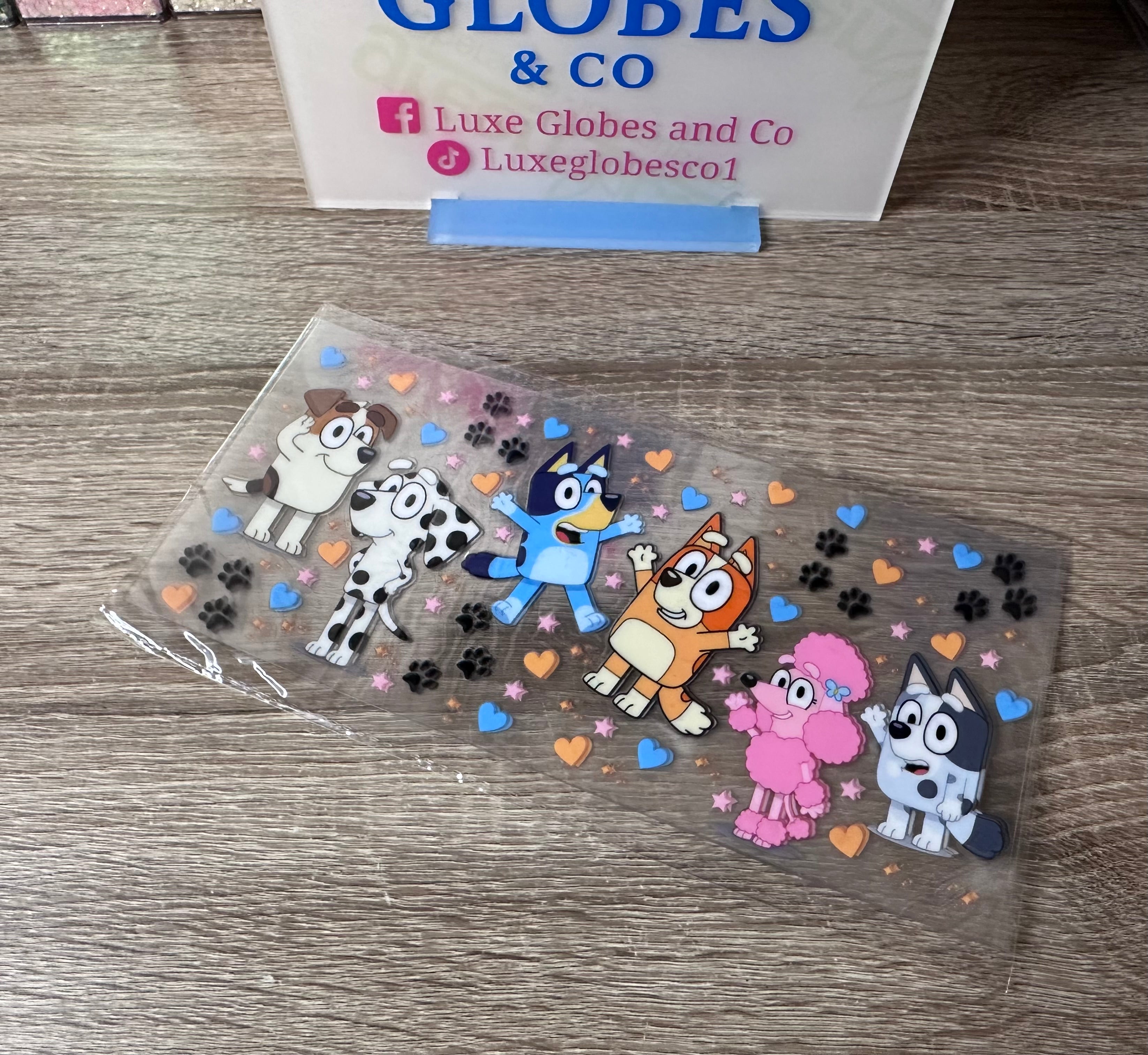 Bluey and friends 16oz UV DTF wrap